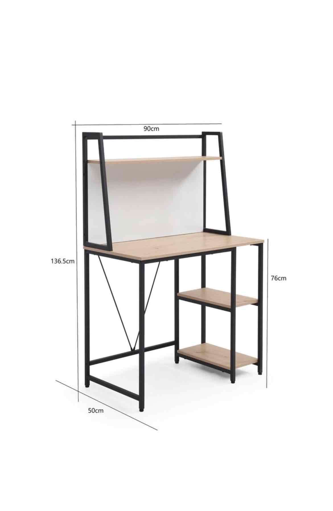 Escritorio con estanterías de madera - miniatura 4