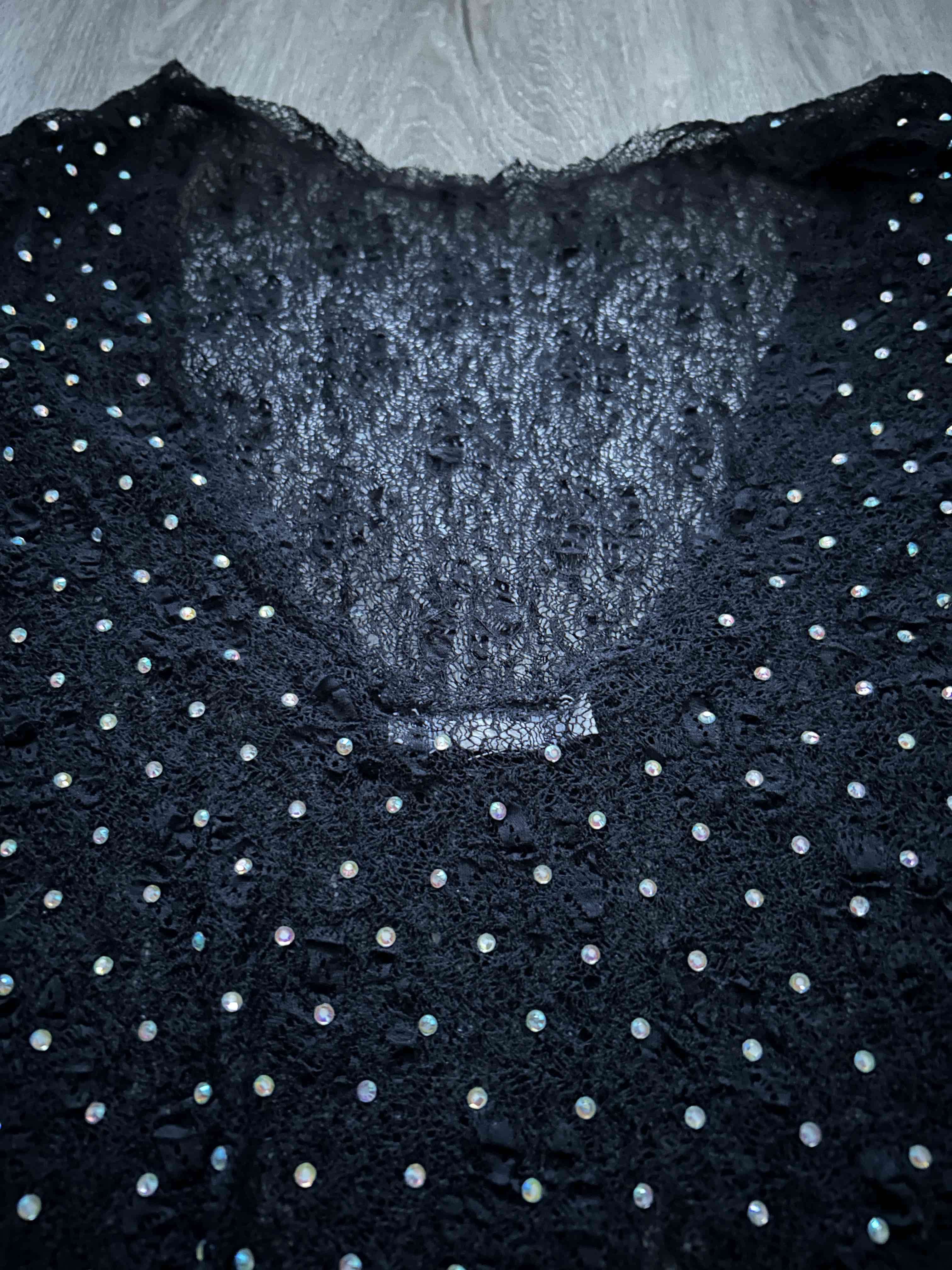 Polera malla negra con brillitos ✨ ZARA - miniatura 4