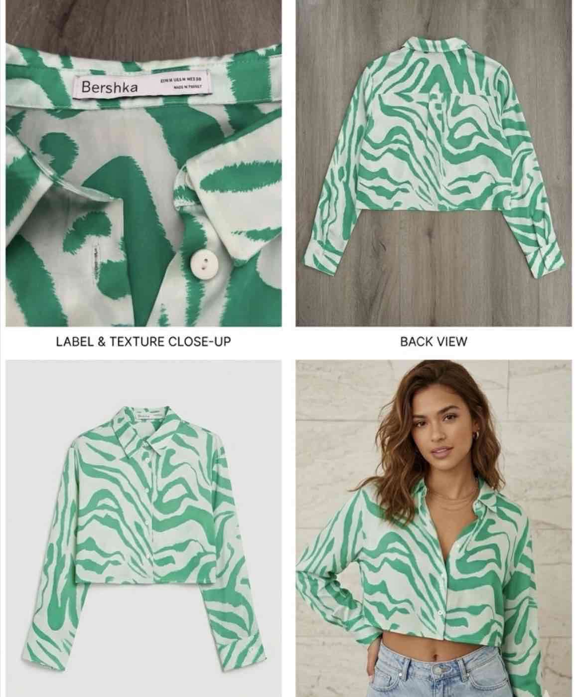 Blusa satinada animal print BERSHKA✨ - miniatura 3