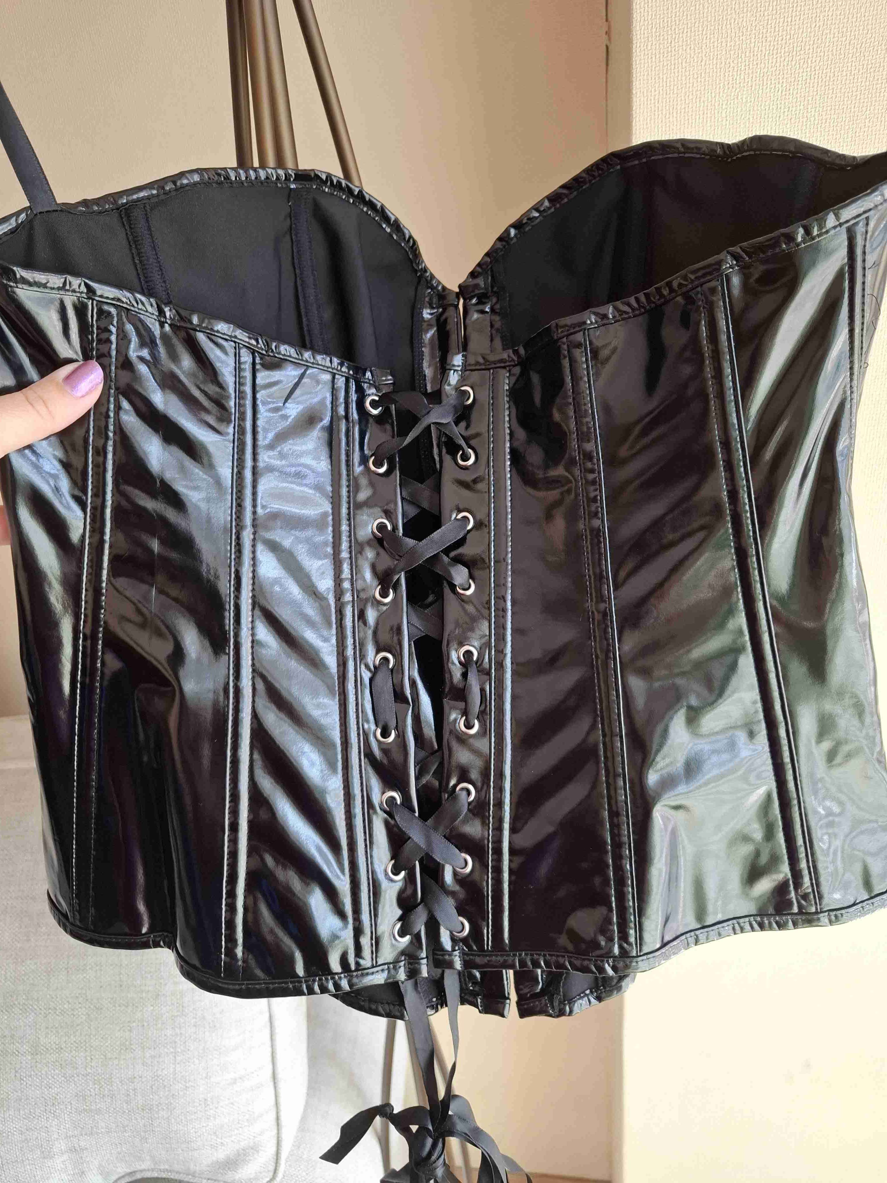 Corset negro estilo charol - miniatura 3