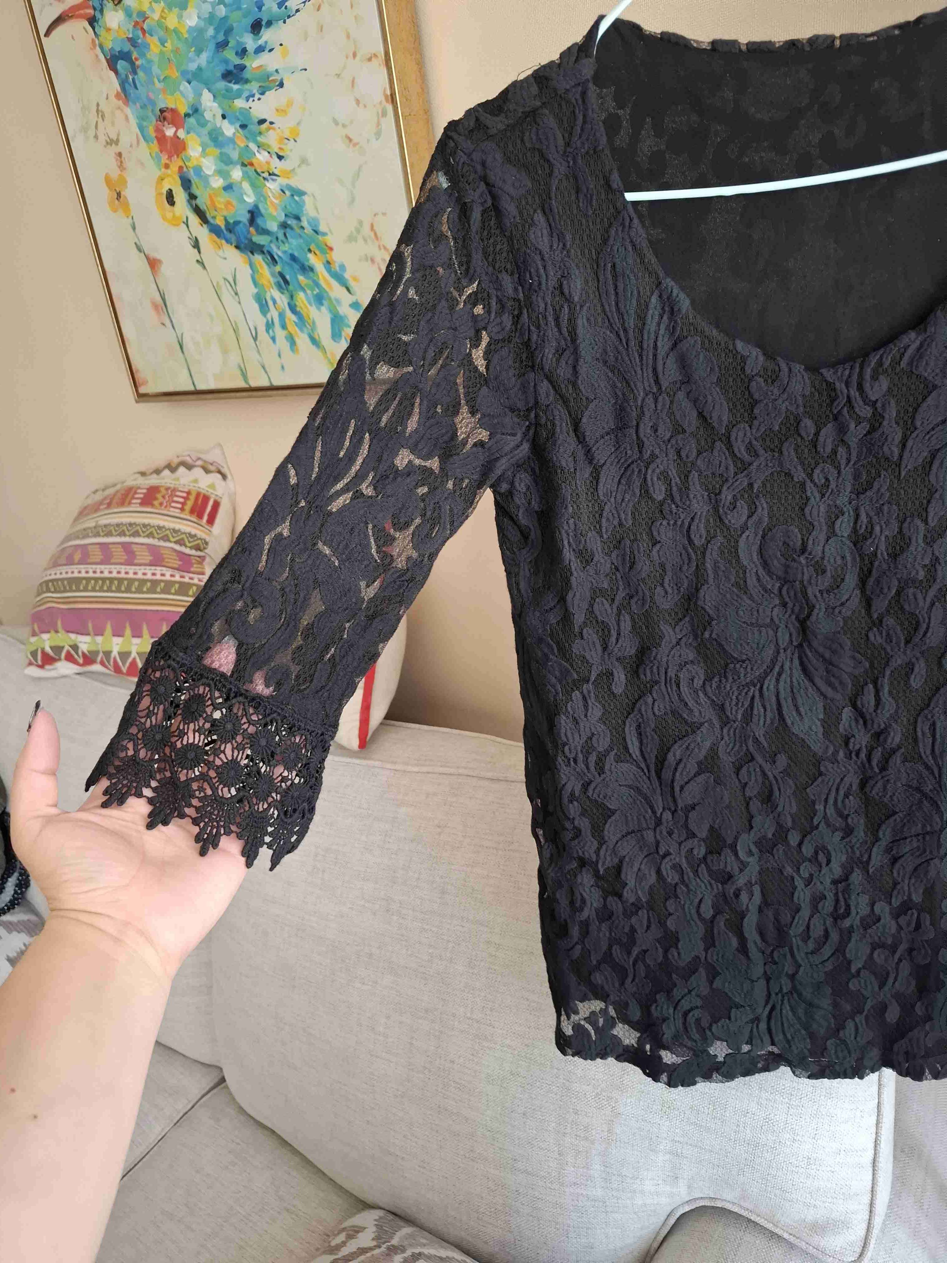 Blusa de encaje negra - miniatura 2