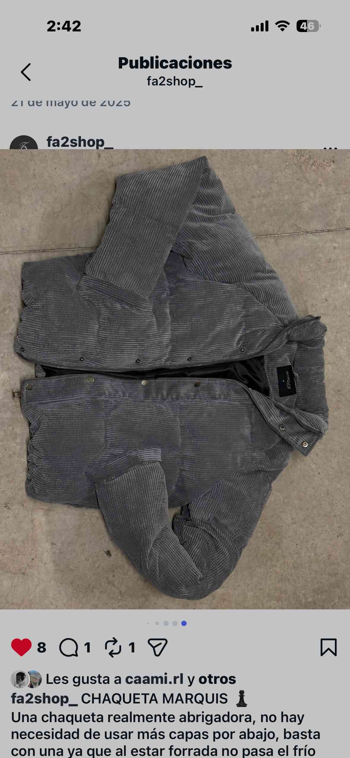 Chaqueta acolchada gris - miniatura 1