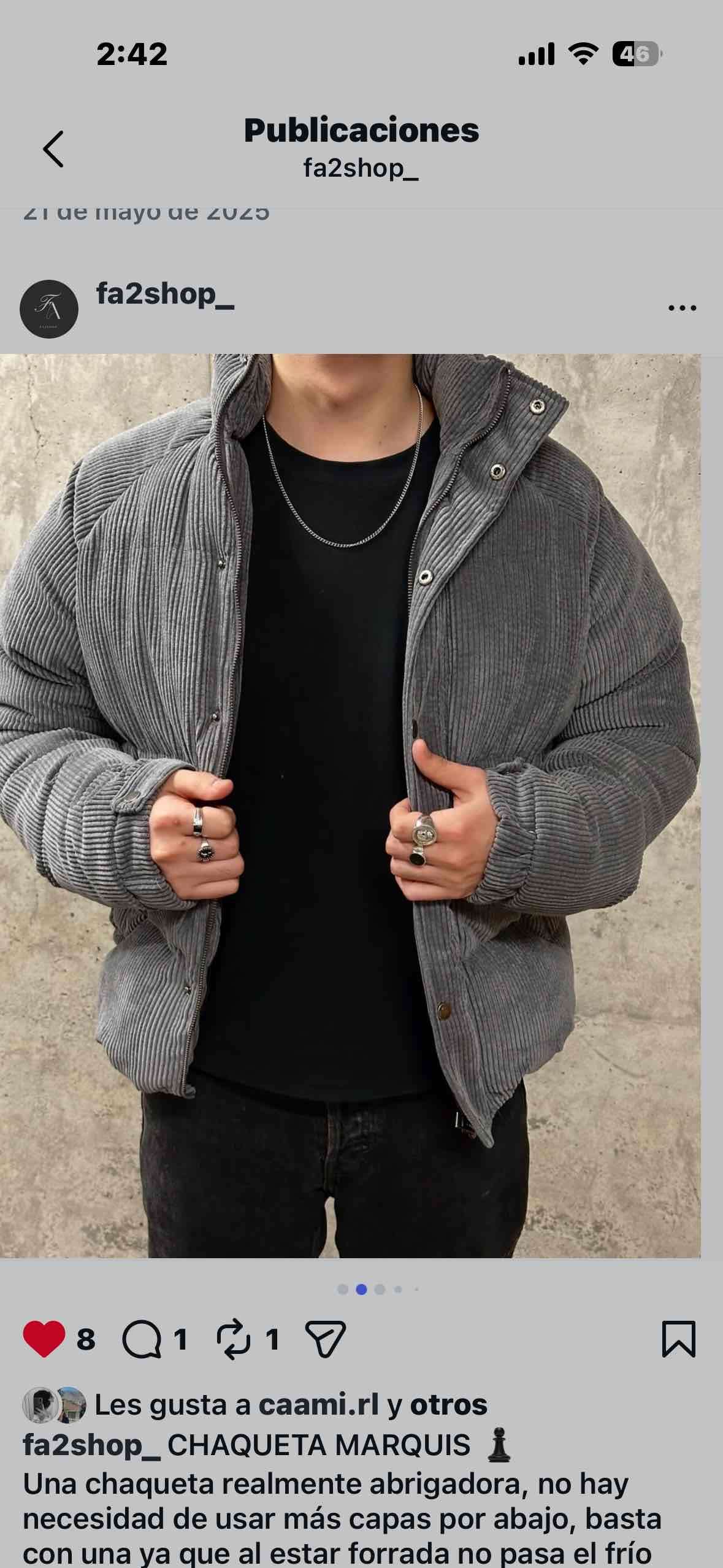 Chaqueta acolchada gris - miniatura 2