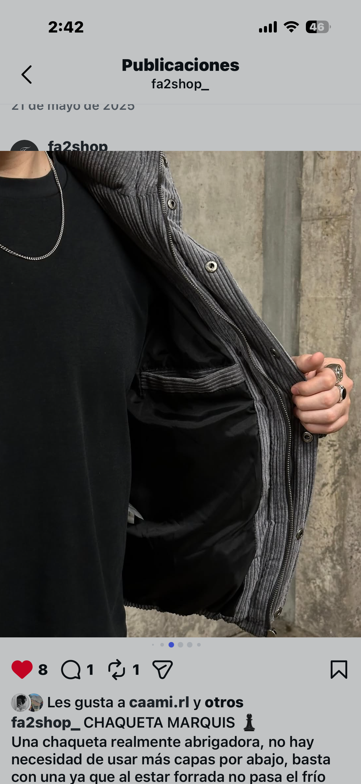 Chaqueta acolchada gris - miniatura 4