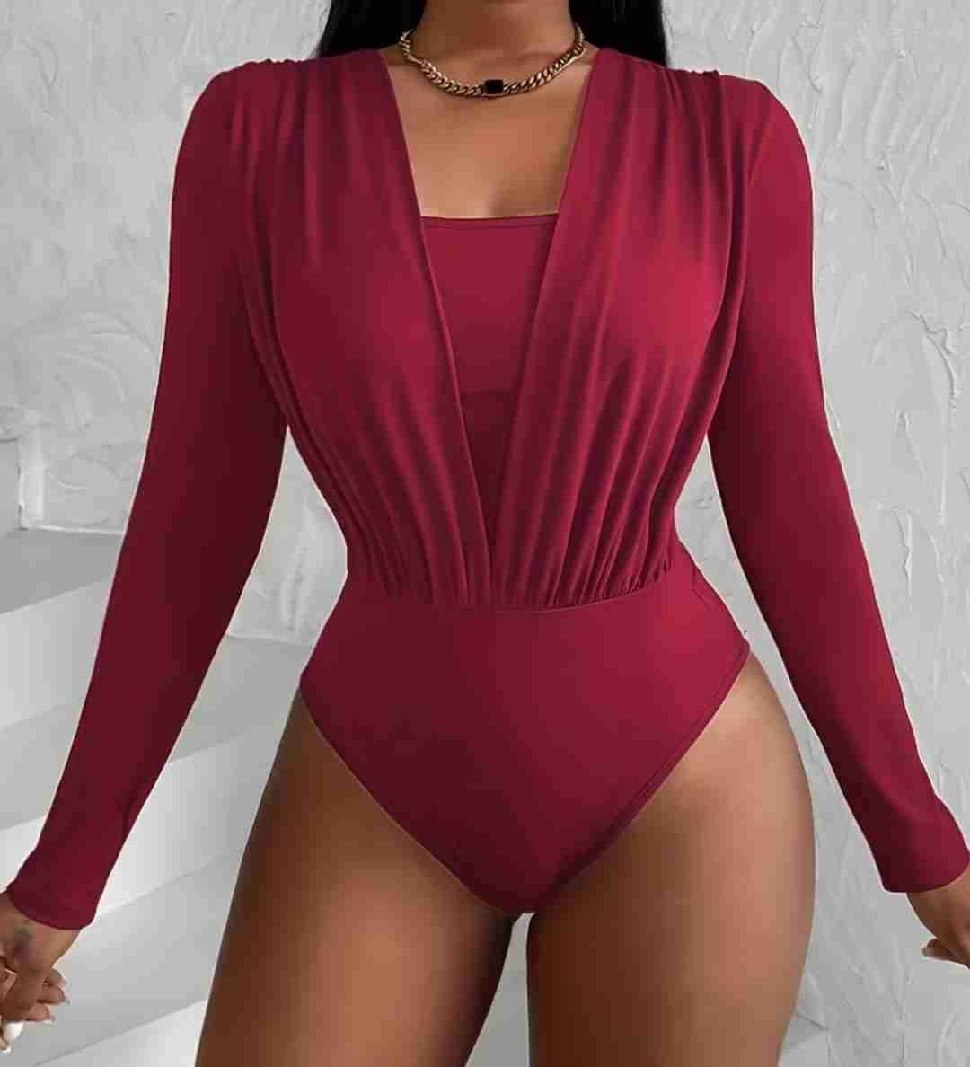 Body rojo vino elegante XL