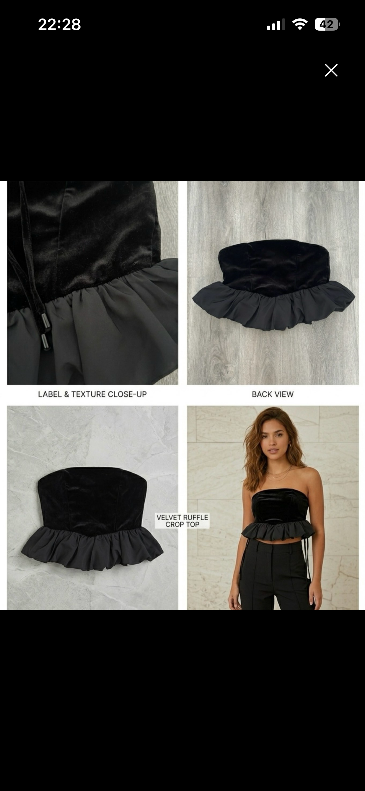 Top negro con volantes - miniatura 3