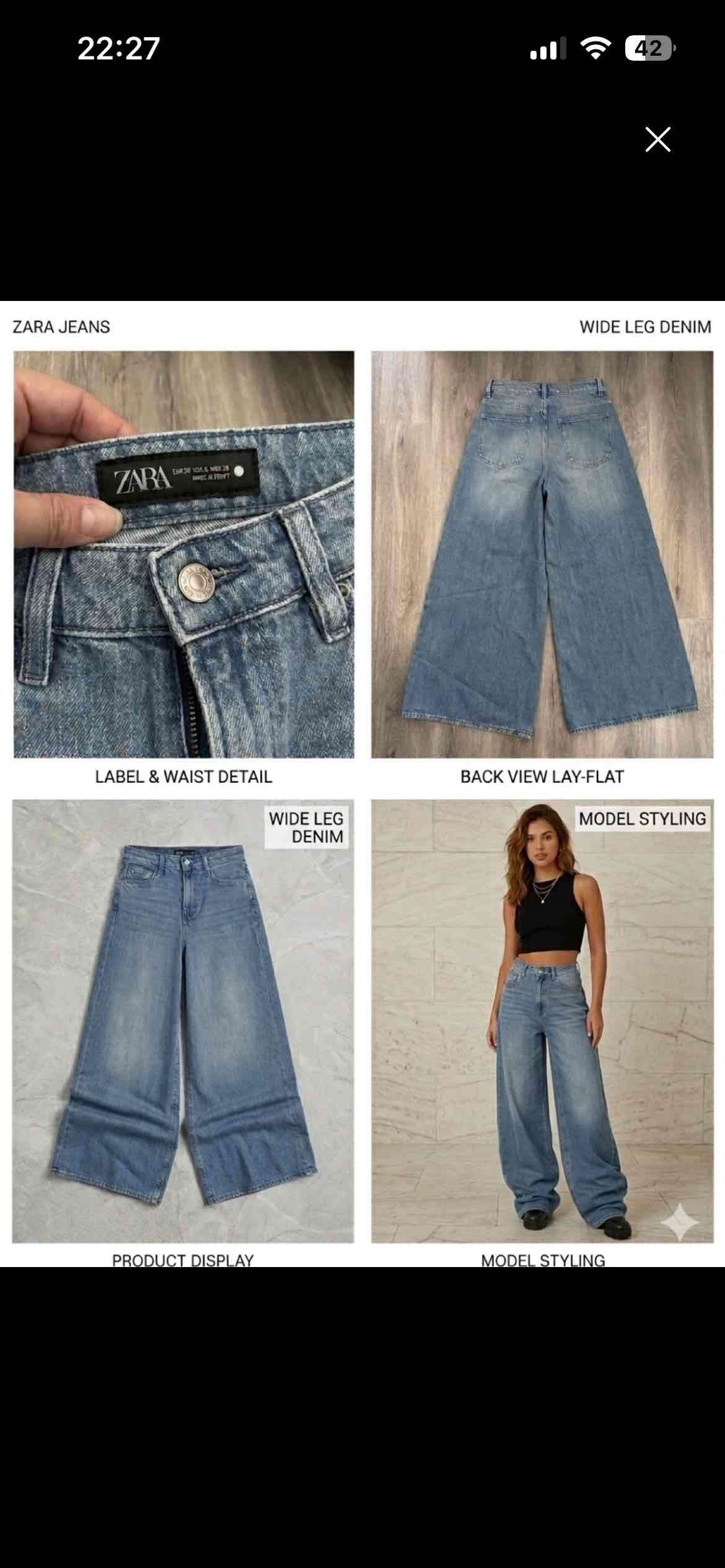 Jeans wide leg denim ZARA✨ - miniatura 4