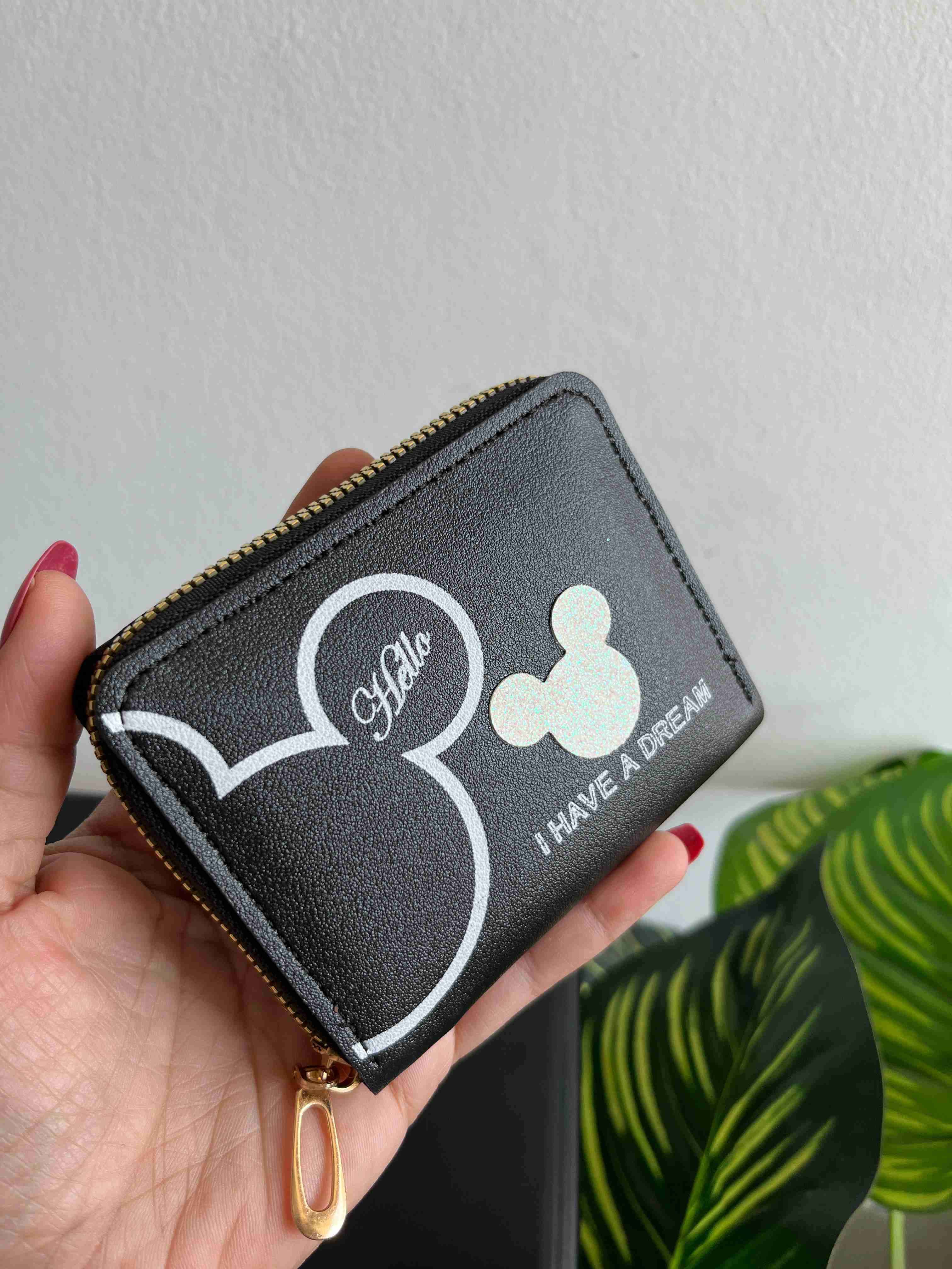 Monedero negro con diseño Mickey - miniatura 1