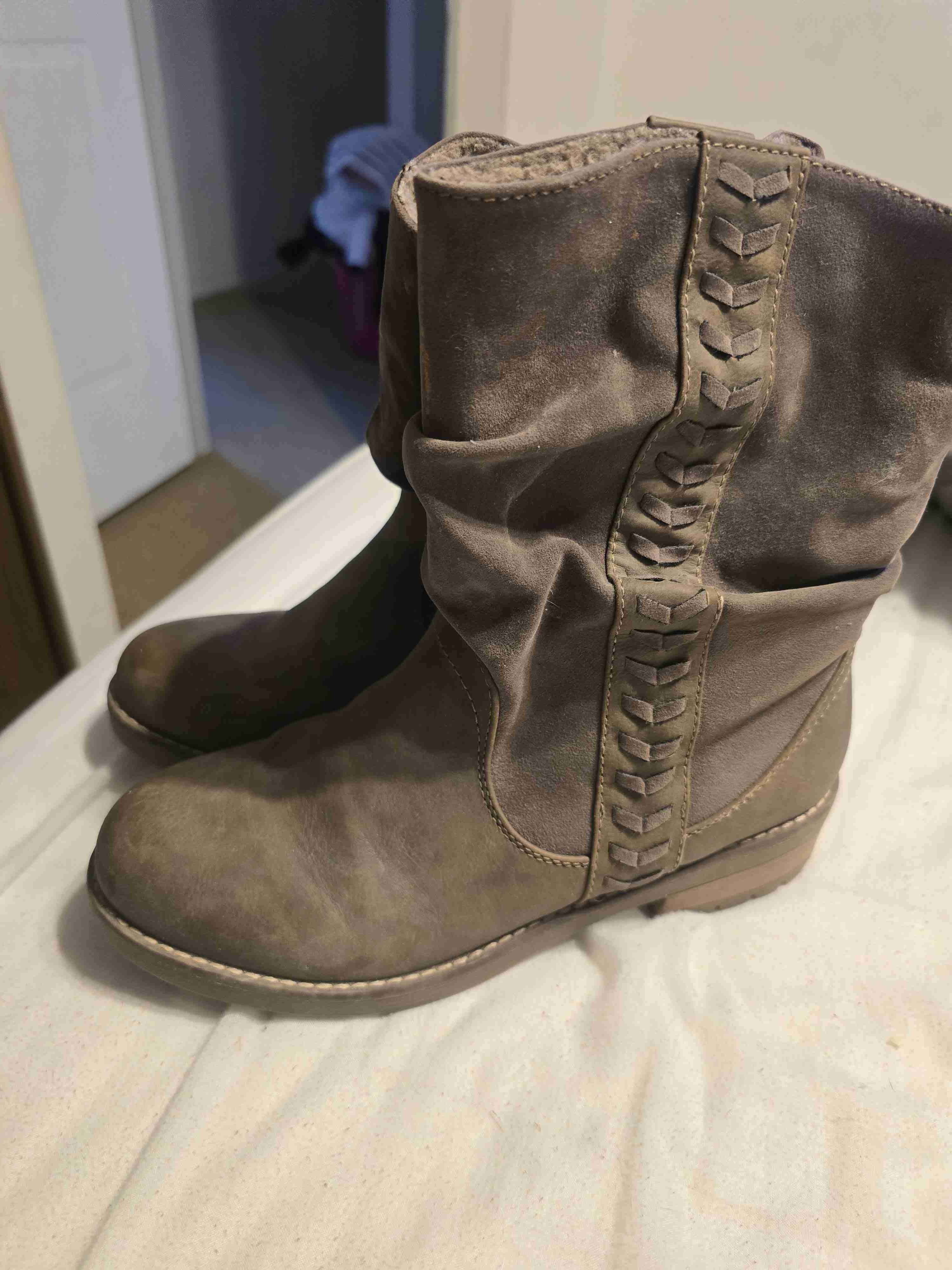 Botines marrones de cuero sintético - miniatura 2