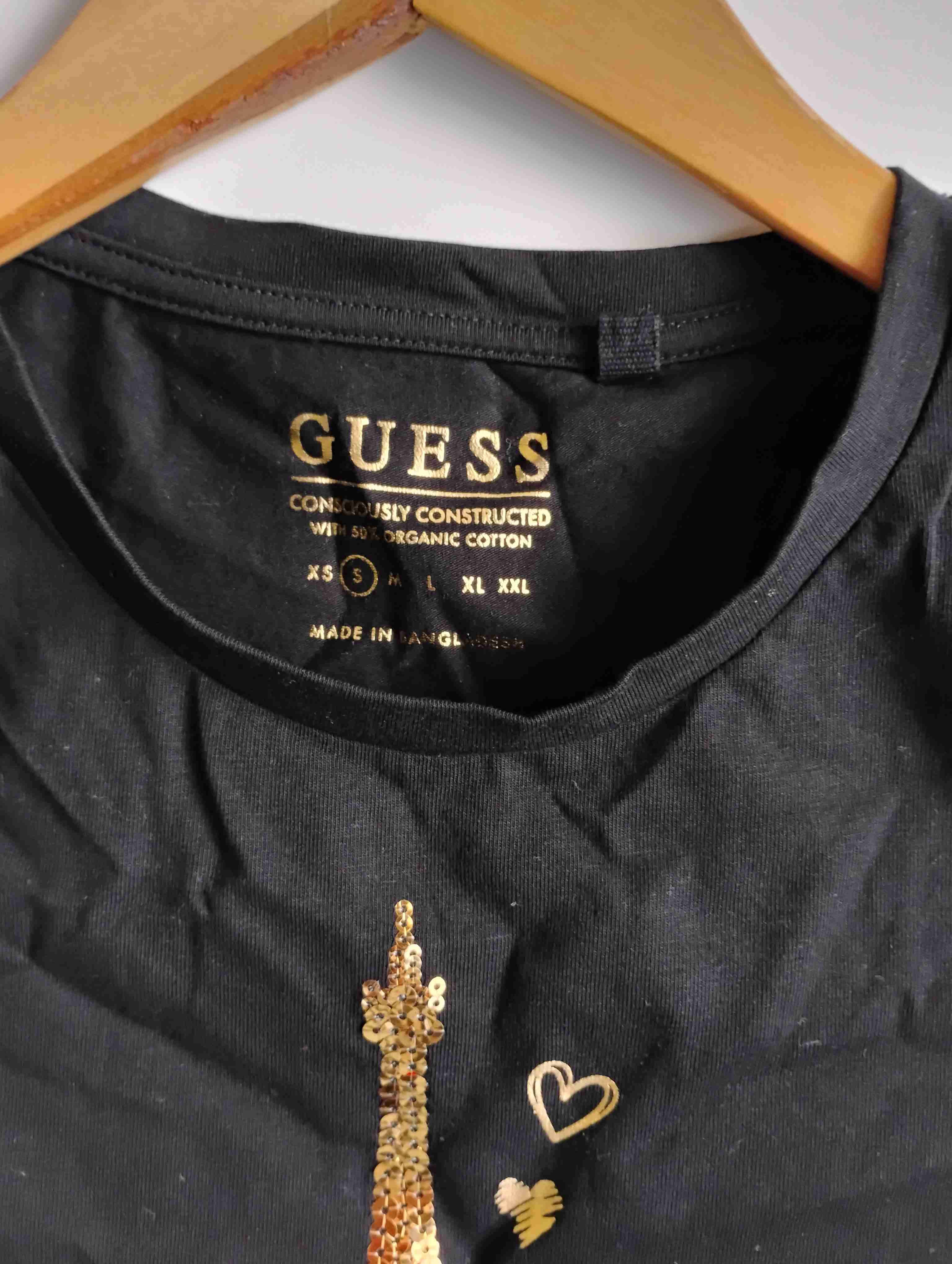 Polera negra Guess con lentejuelas - miniatura 2