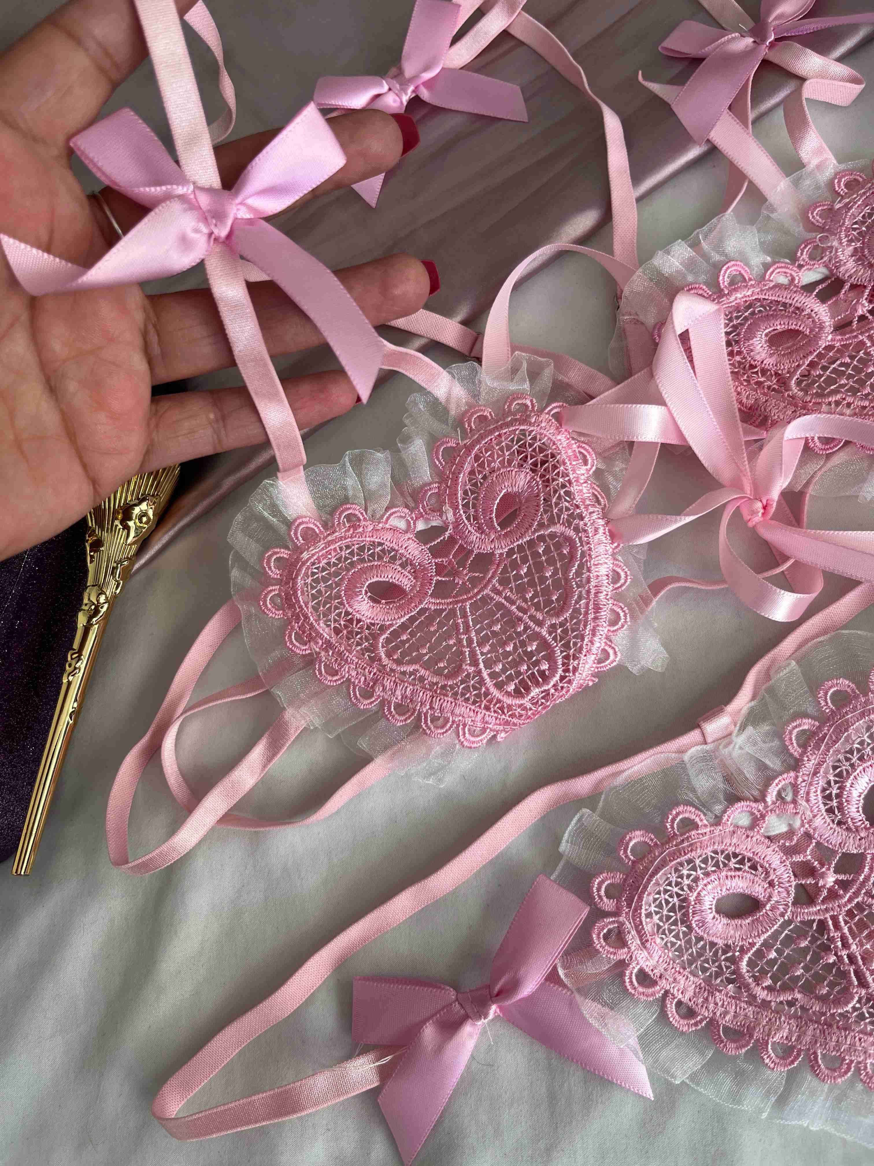 Lencería rosa con encaje XL - miniatura 4