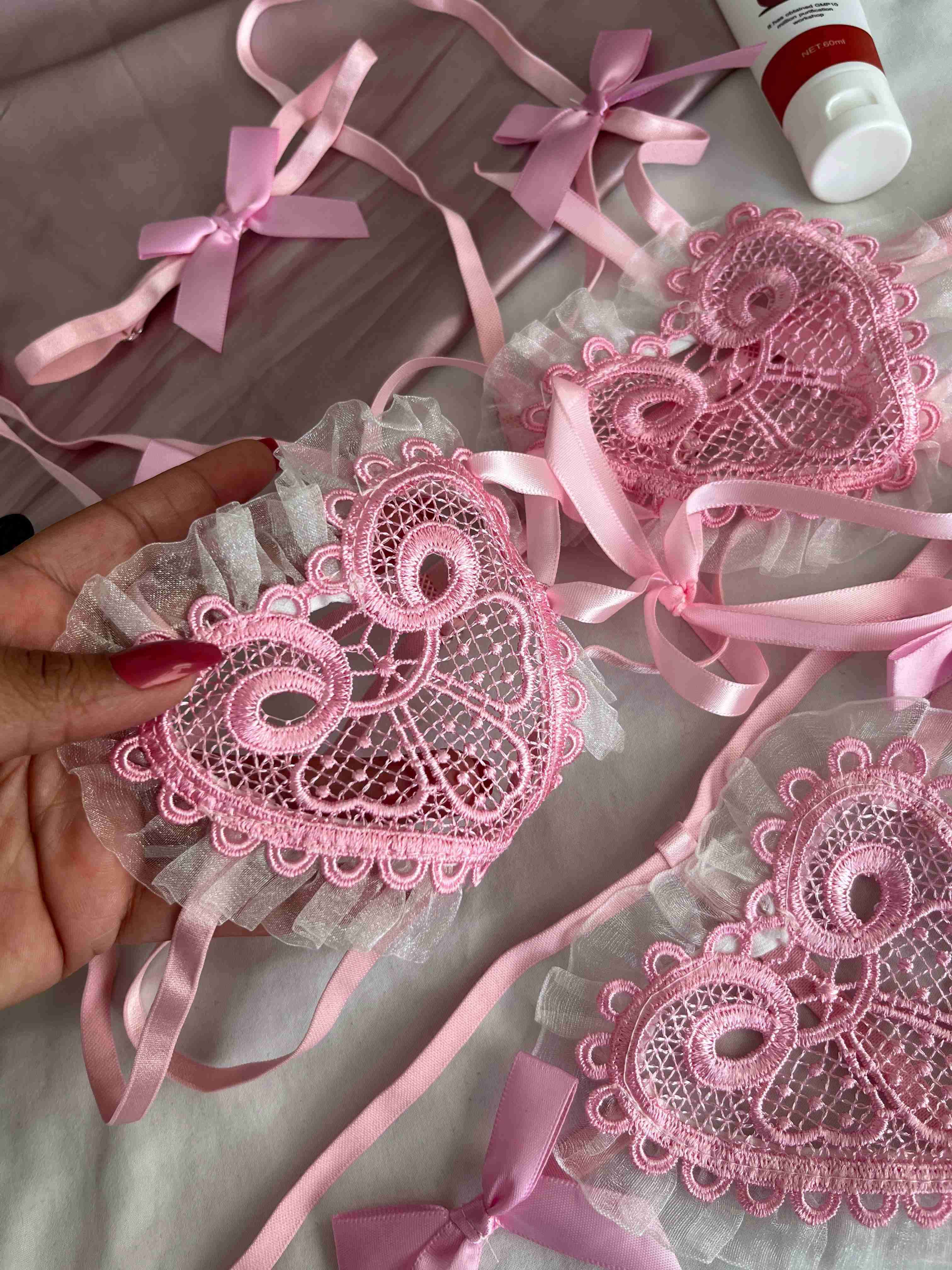 Lencería rosa con encaje XL - miniatura 5