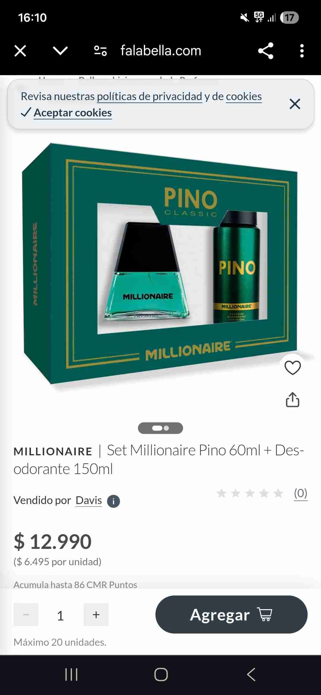 Set de Perfume Pino Millionaire - miniatura 2