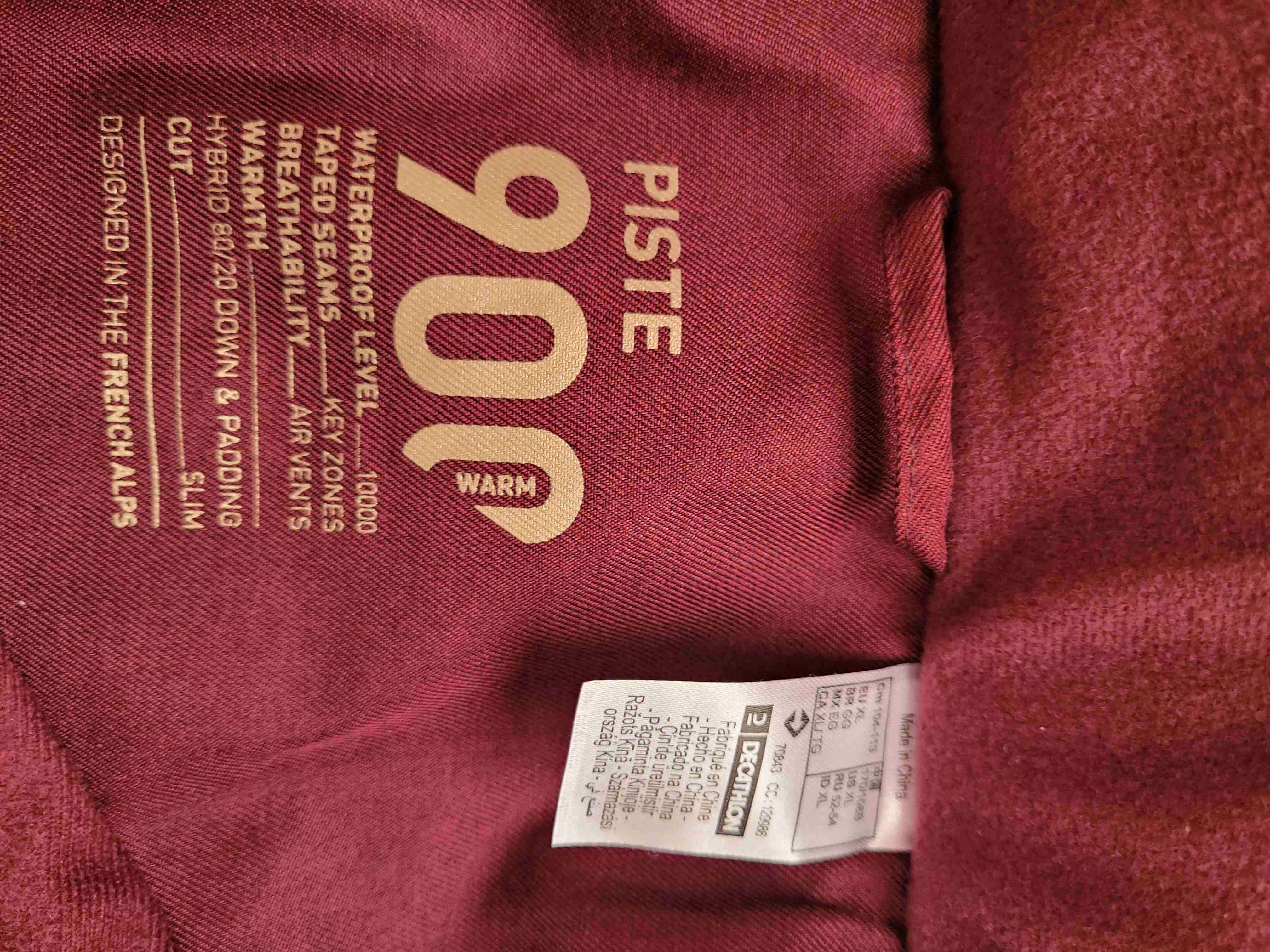 Chaqueta de Nieve Wedze burdeo mujer - miniatura 3