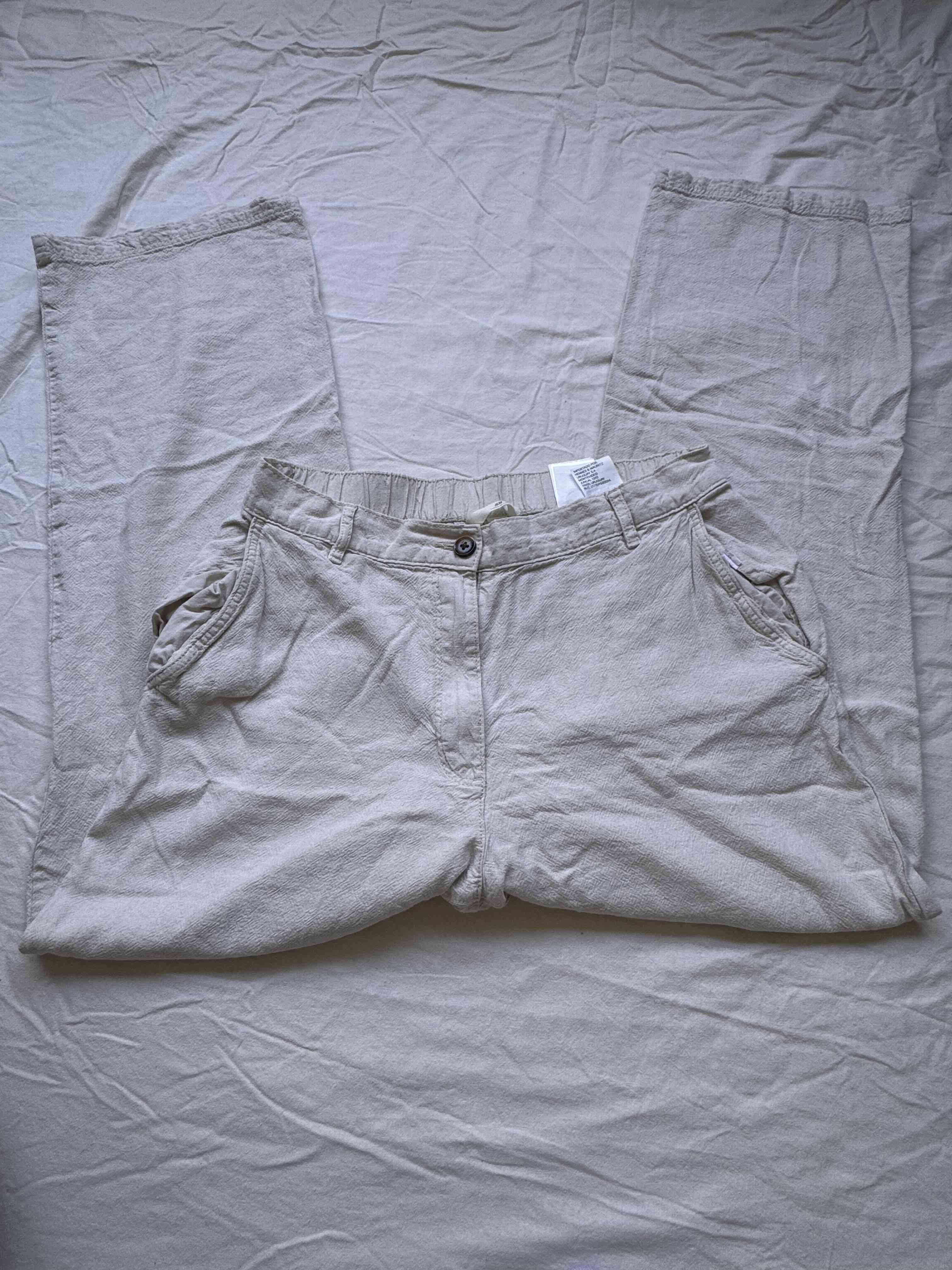 Pantalones beige lino - H&M - miniatura 3