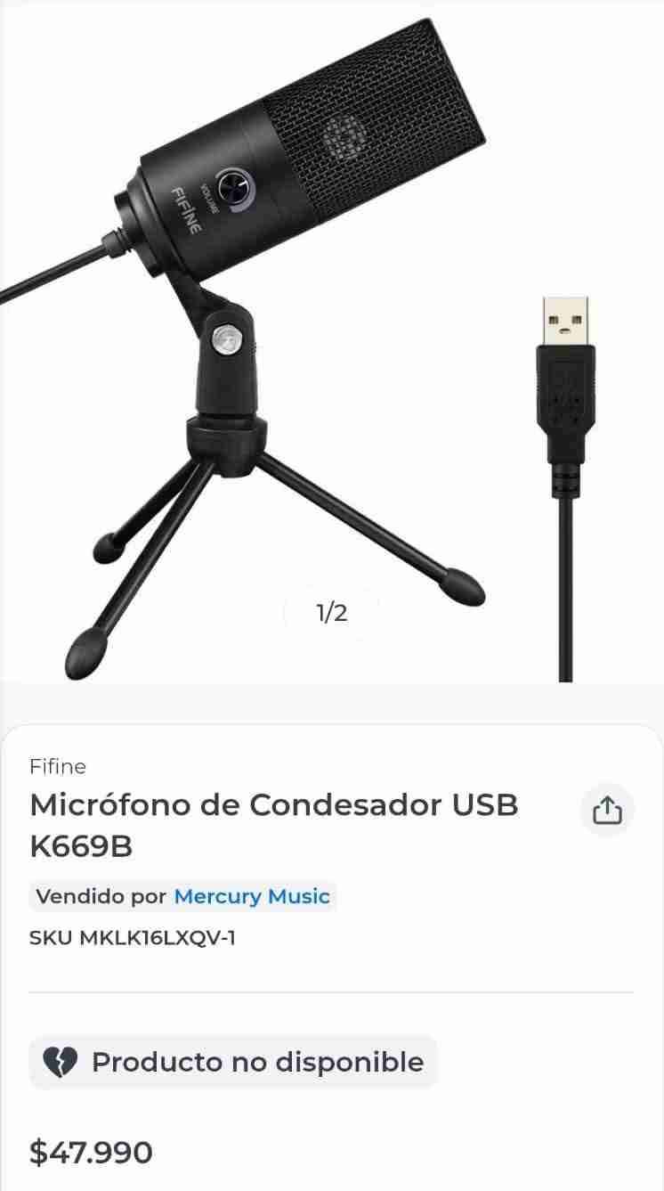 Micrófono de condensador negro fifine - miniatura 3