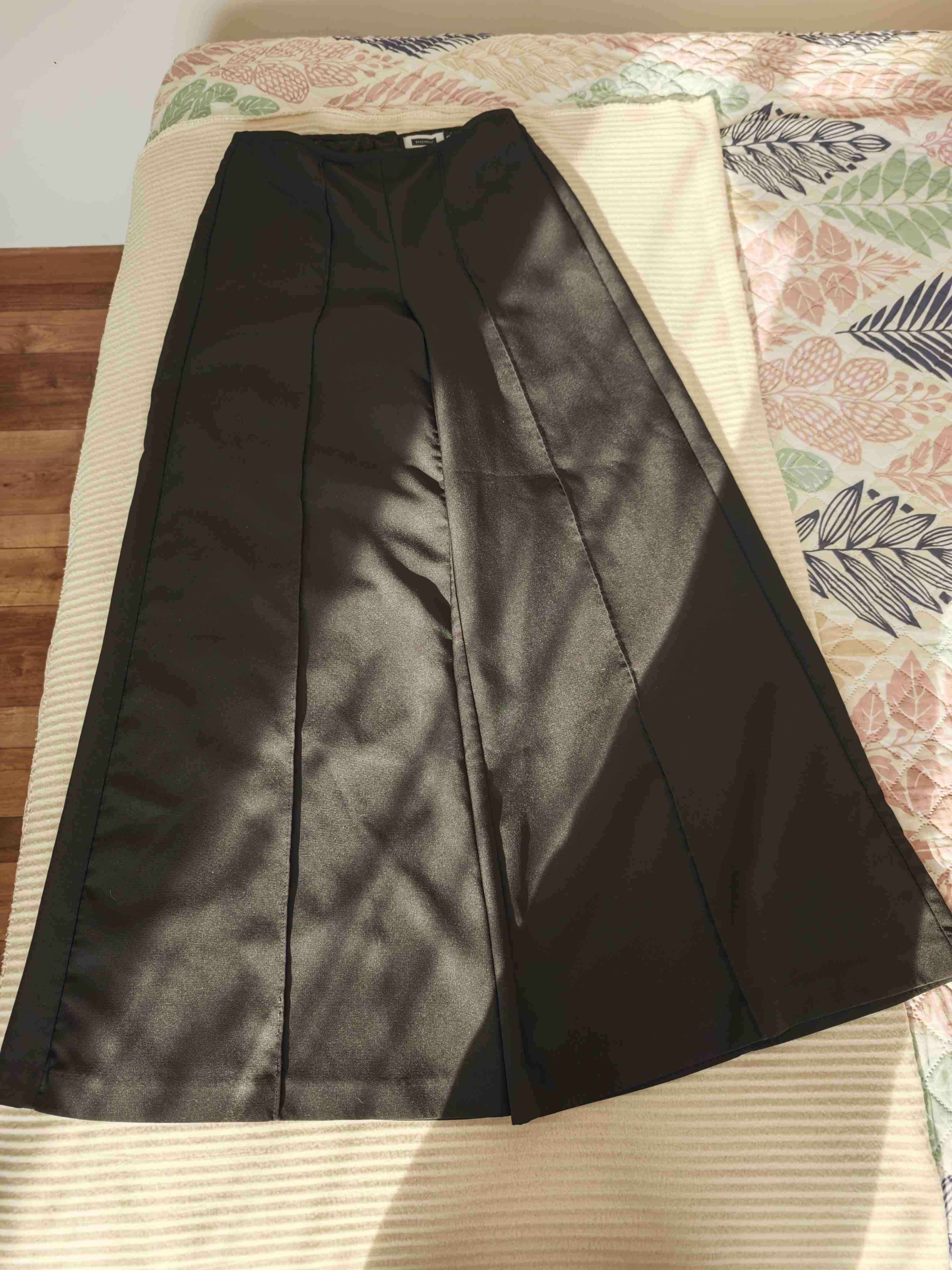 Pantalones anchos negros mujer