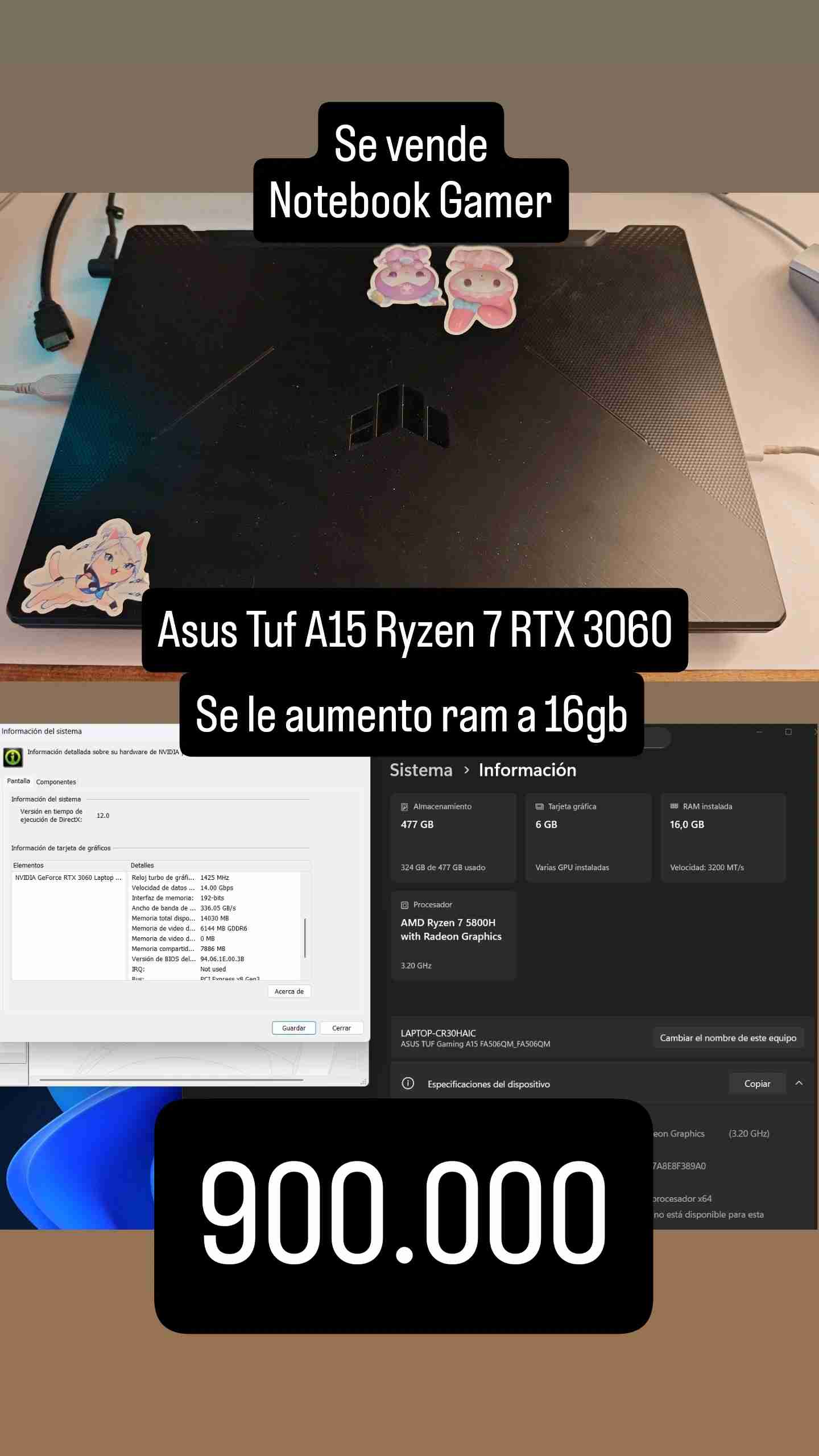 Notebook Gamer Asus TUF A15 - miniatura 1
