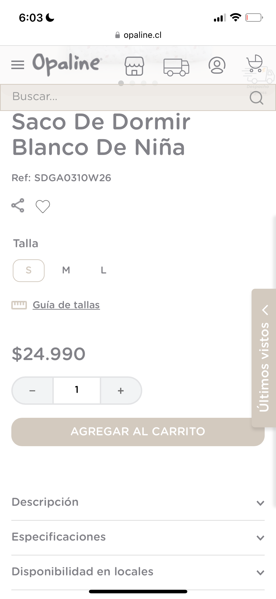 Saco de dormir blanco Opaline - miniatura 2