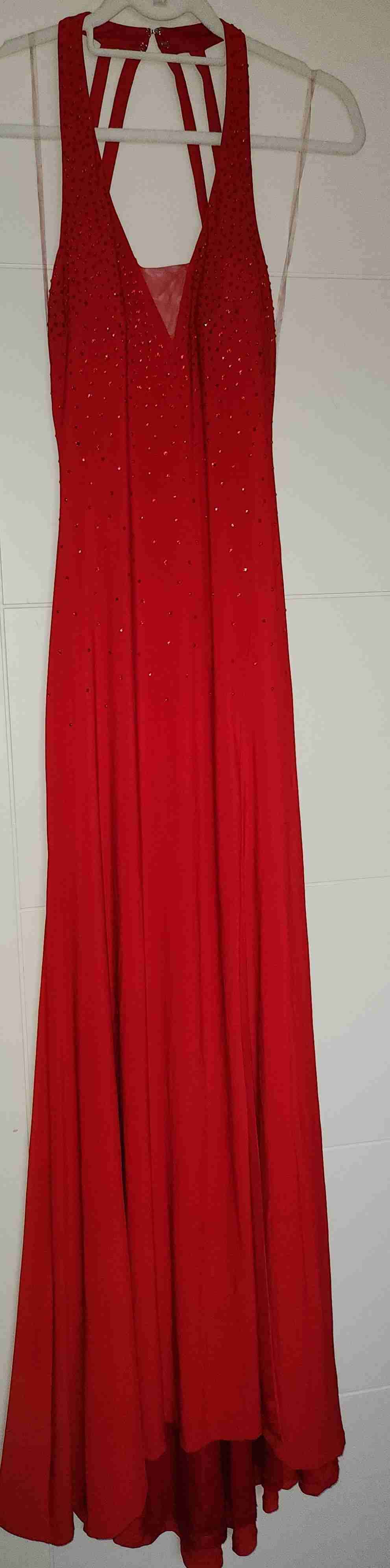 Vestido rojo con apliques - miniatura 2