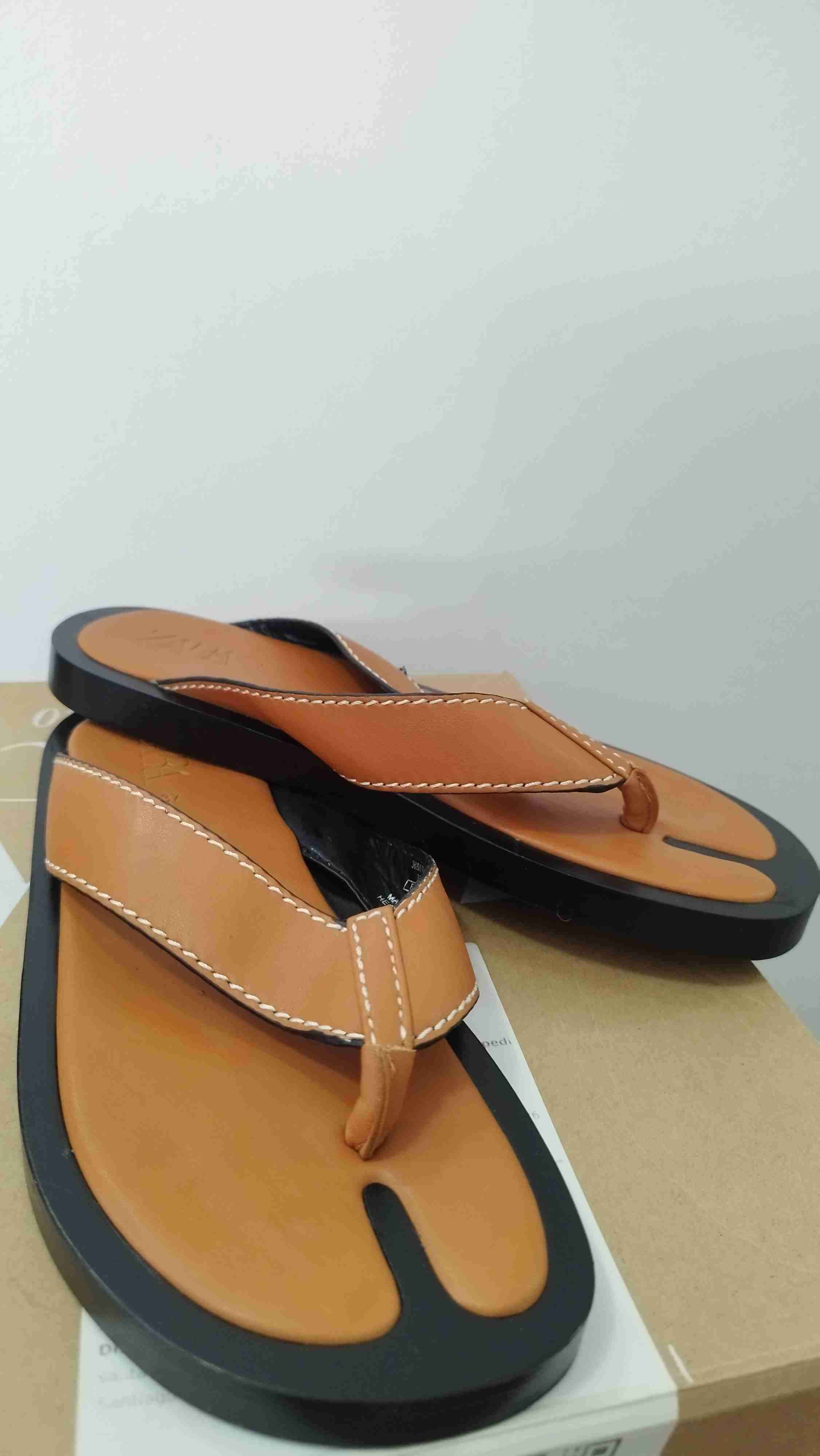 Sandalias de cuero camel Zara - miniatura 2