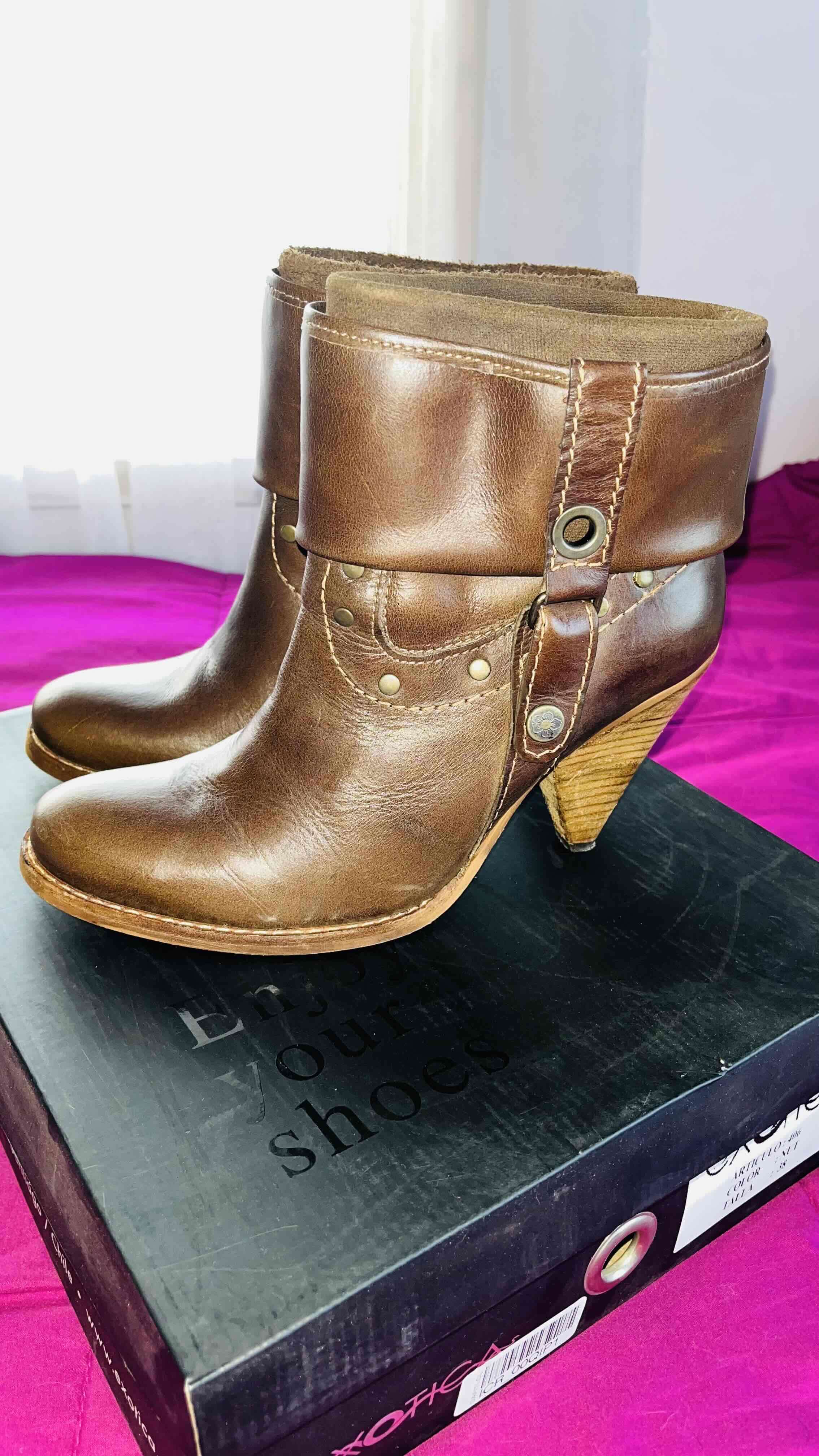 Botines de cuero marrón - miniatura 2