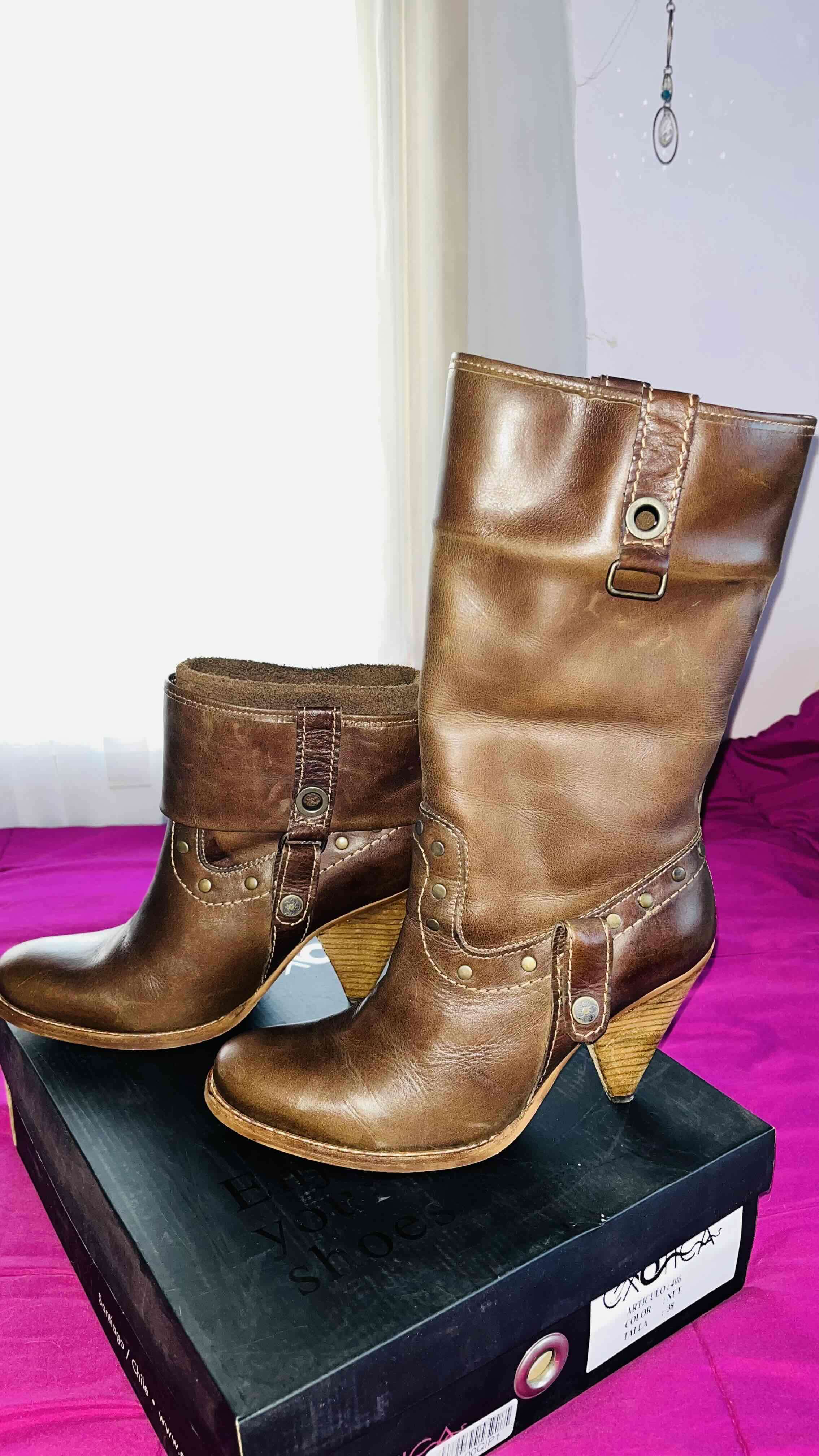 Botines de cuero marrón - miniatura 3