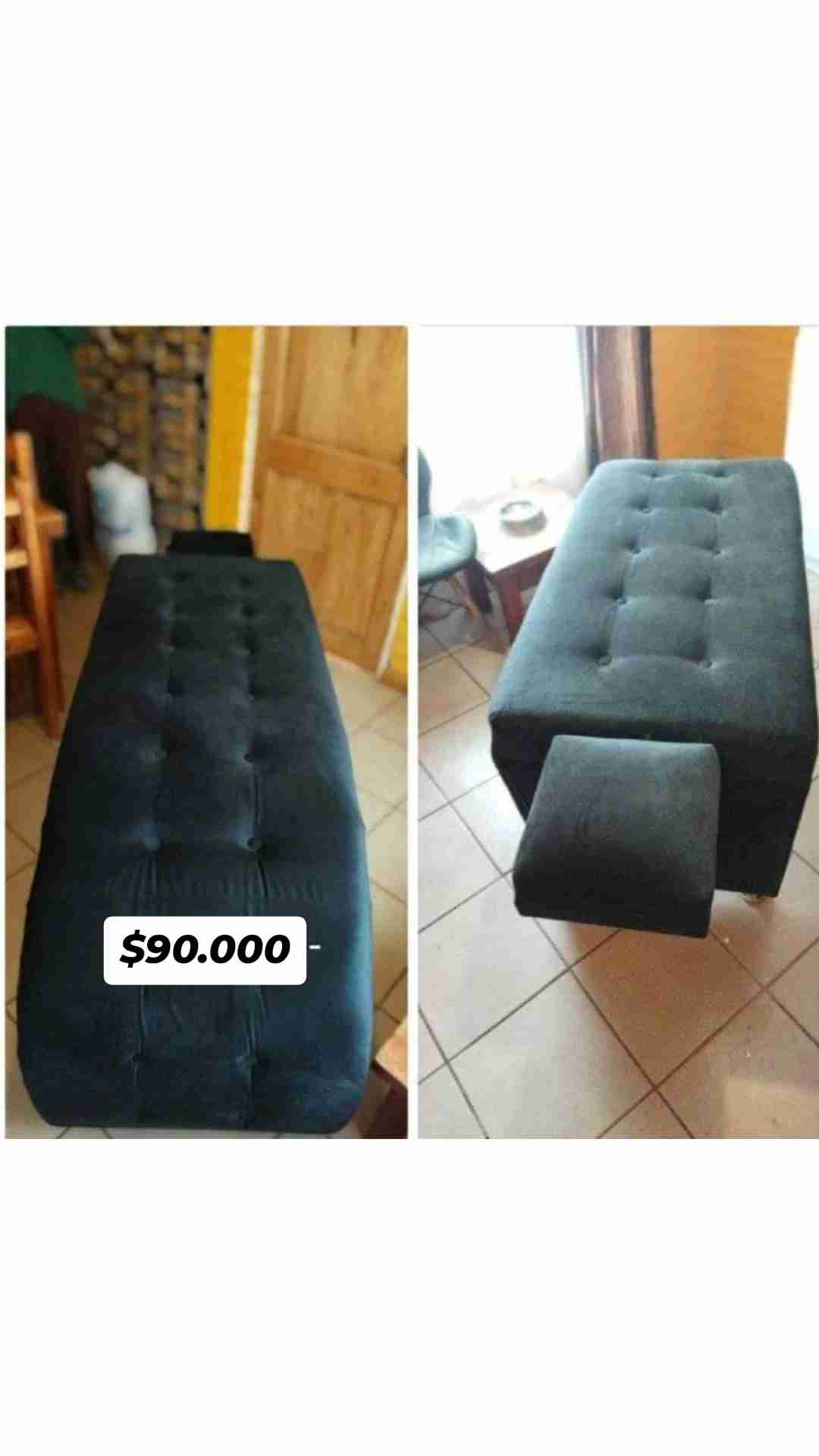 Camilla estética tapizada negra