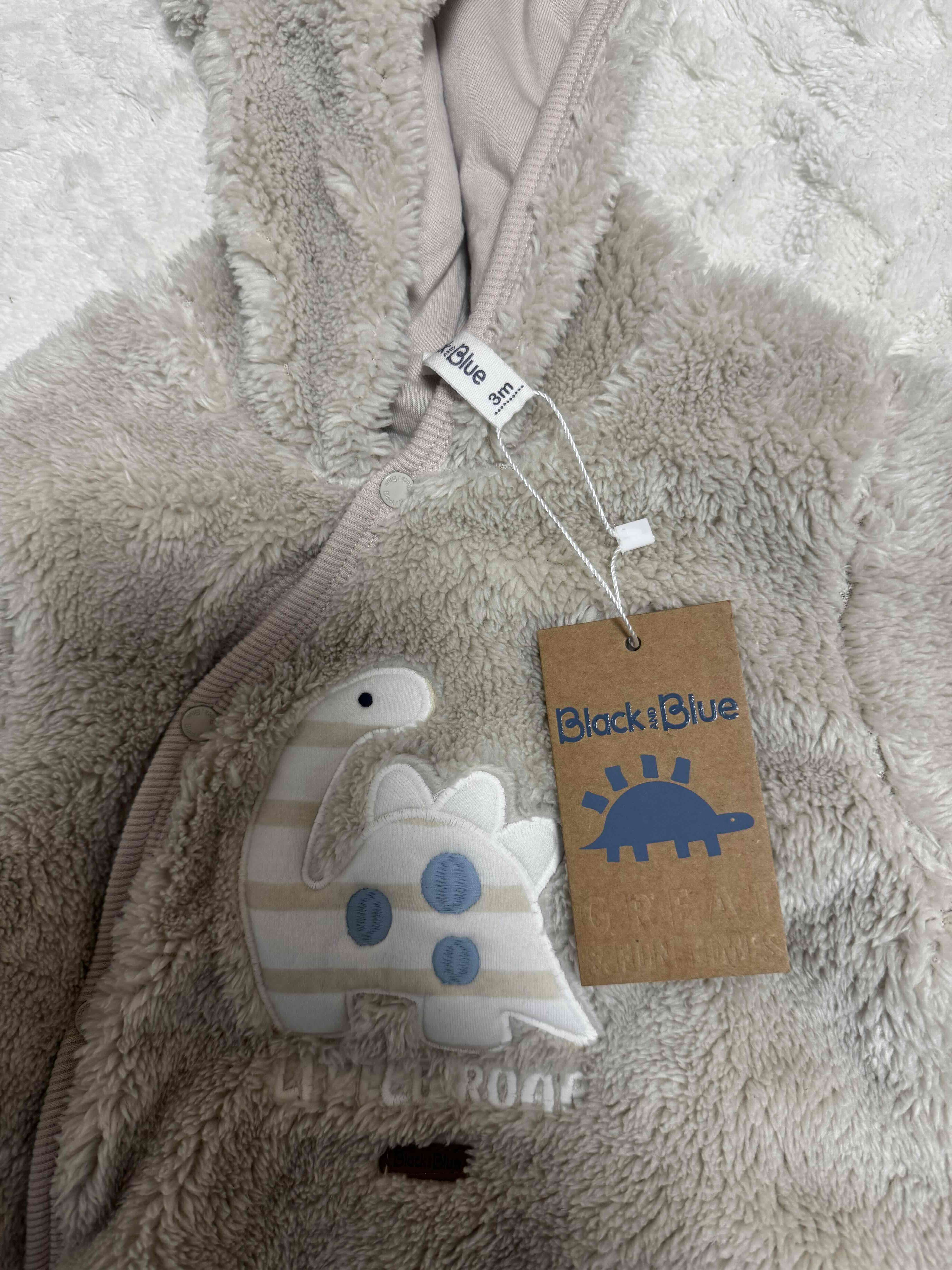 Enterito bebé 3m dinosaurio black and blue nuevo - miniatura 1