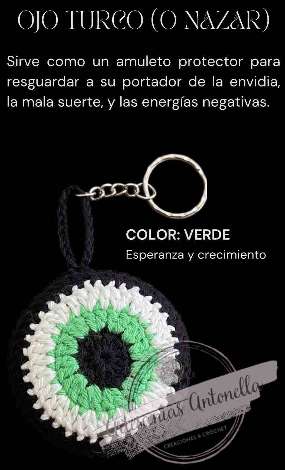 Llavero Ojo Turco tejido a crochet - miniatura 2