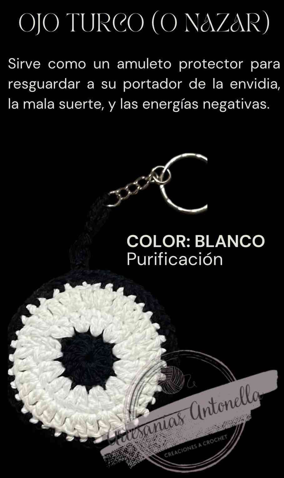 Llavero Ojo Turco tejido a crochet - miniatura 3