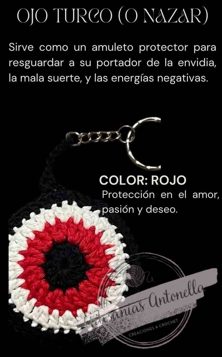 Llavero Ojo Turco tejido a crochet - miniatura 4