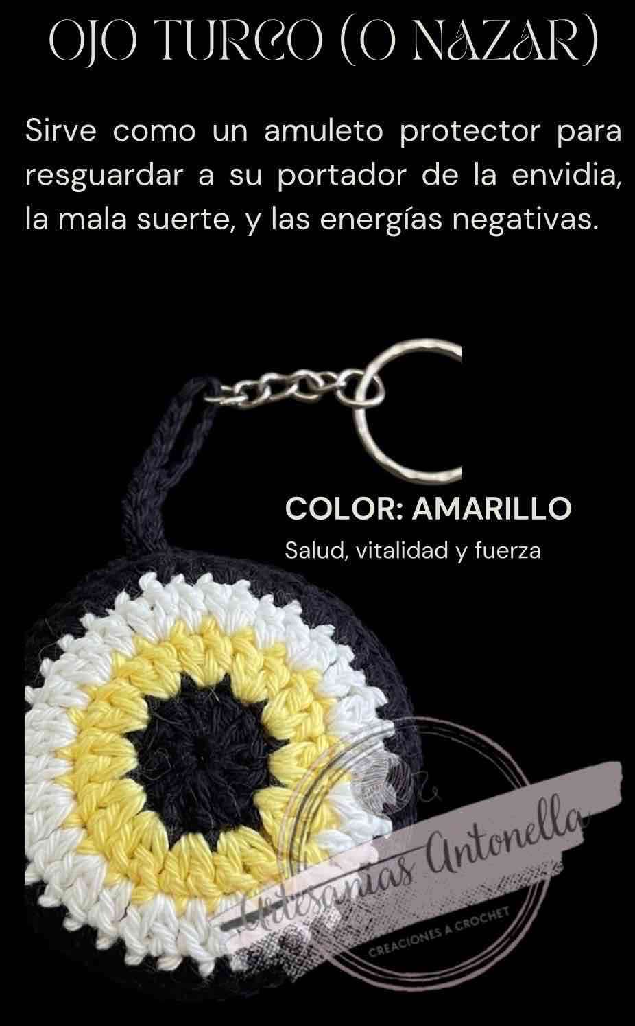 Llavero Ojo Turco tejido a crochet - miniatura 5