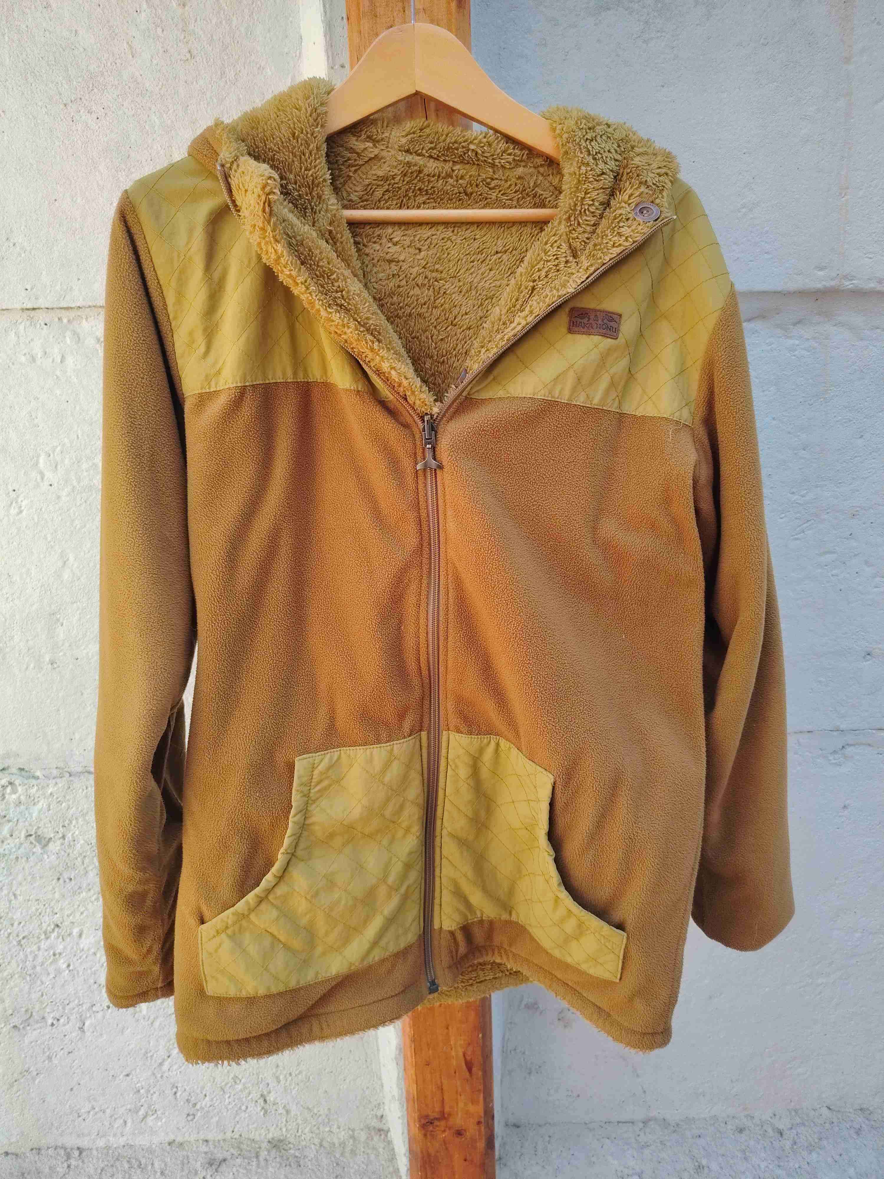 Chaqueta polar con capucha beige hombre - miniatura 1