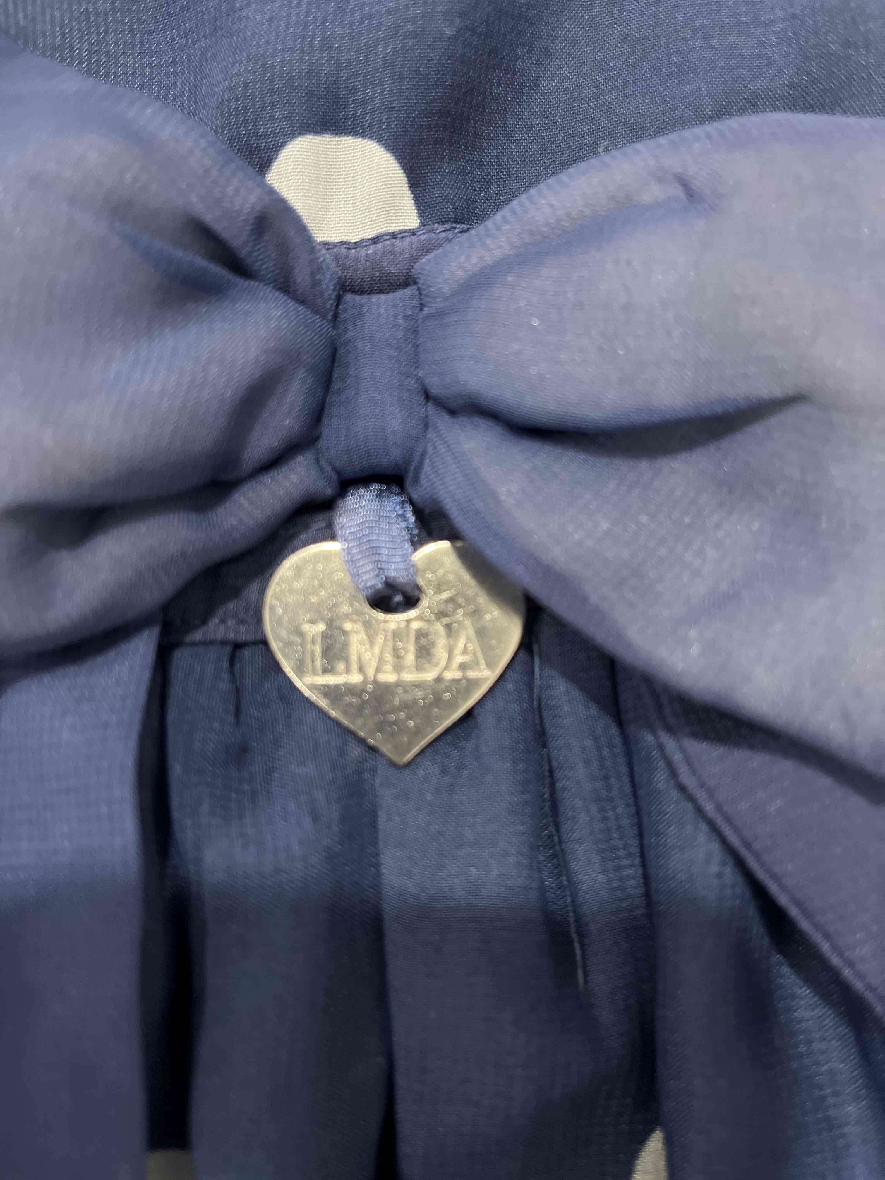 Vestido azul con lunares para niña - miniatura 2