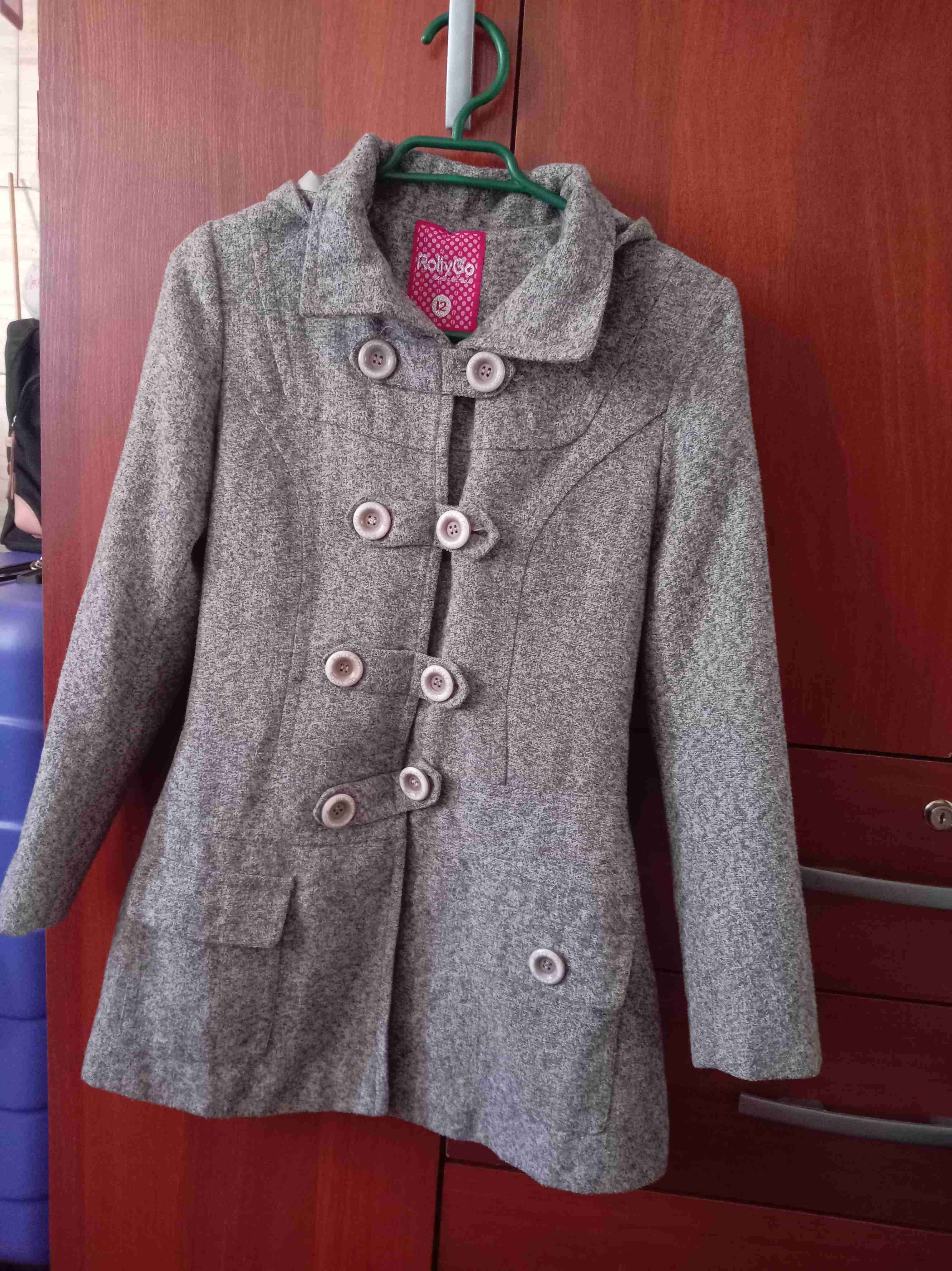 Abrigo gris elegante niña - miniatura 1