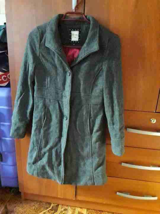 Abrigo gris elegante niña - miniatura 3