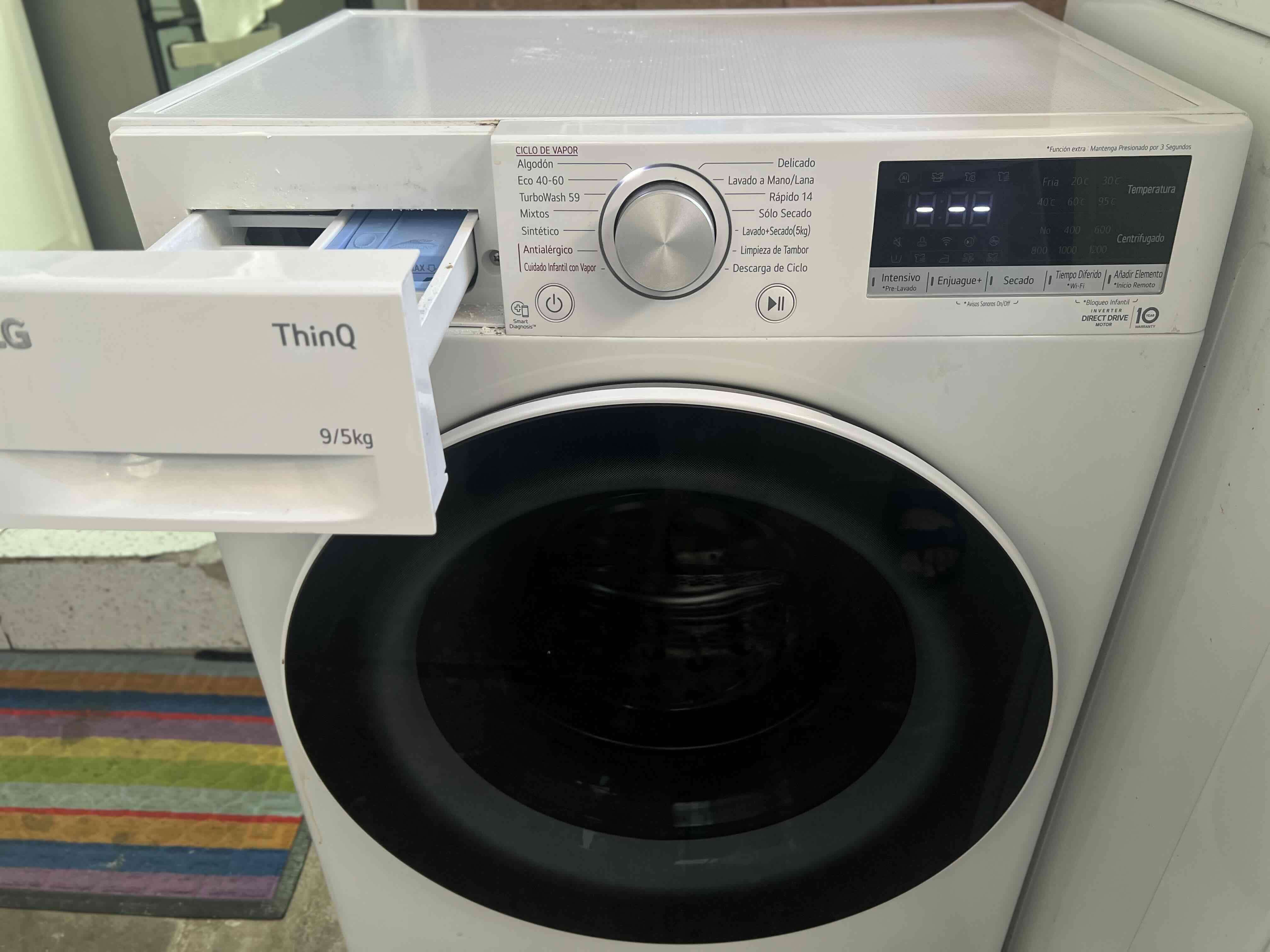 Lavadora LG ThinQ 9/5kg blanca - miniatura 4