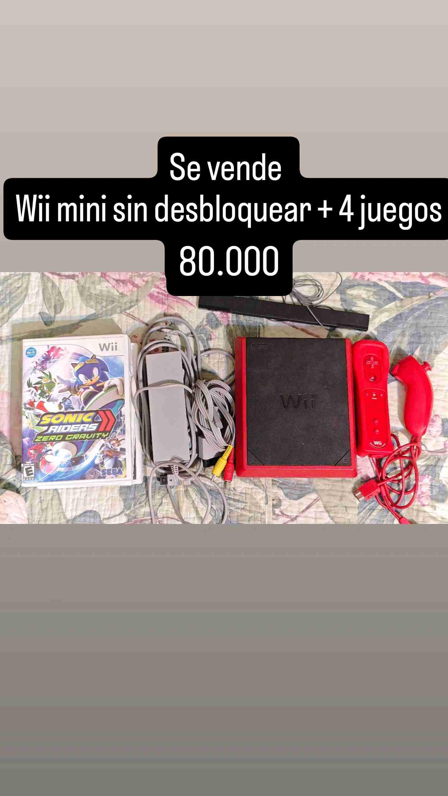 Wii mini con 4 juegos