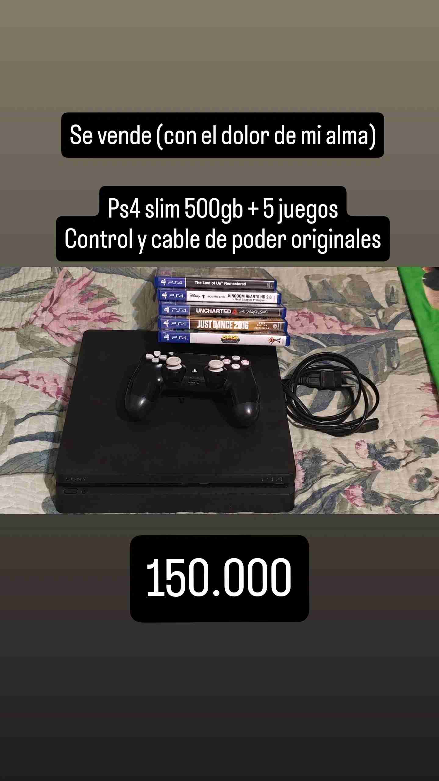 PS4 Slim 500GB con 5 juegos