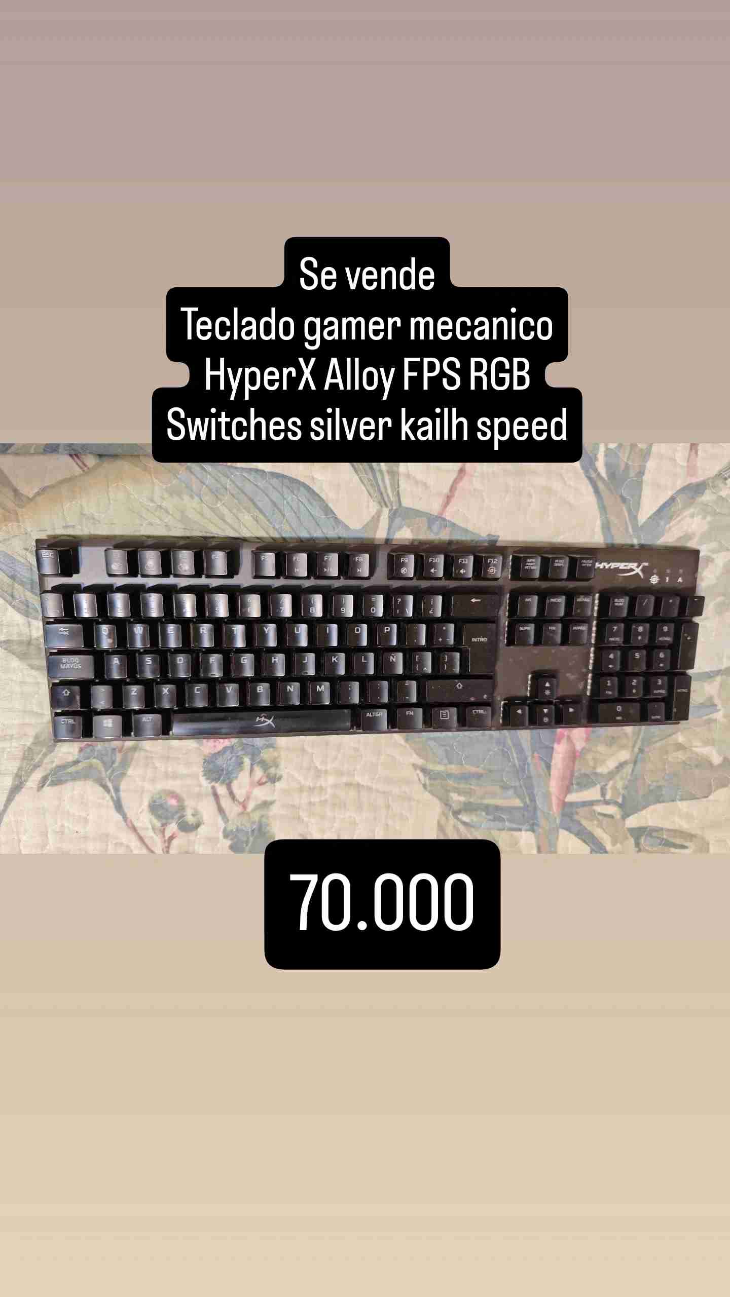 Teclado gamer mecánico HyperX