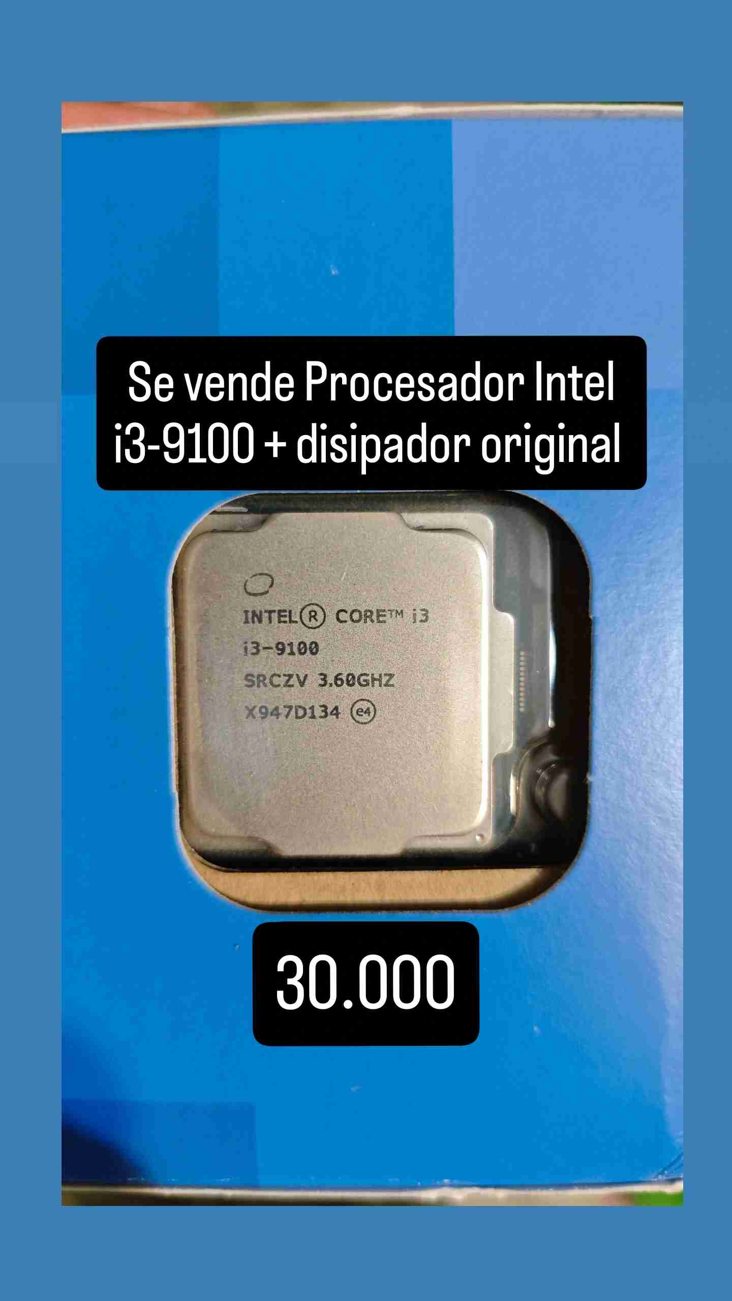 Procesador Intel i3-9100 con disipador