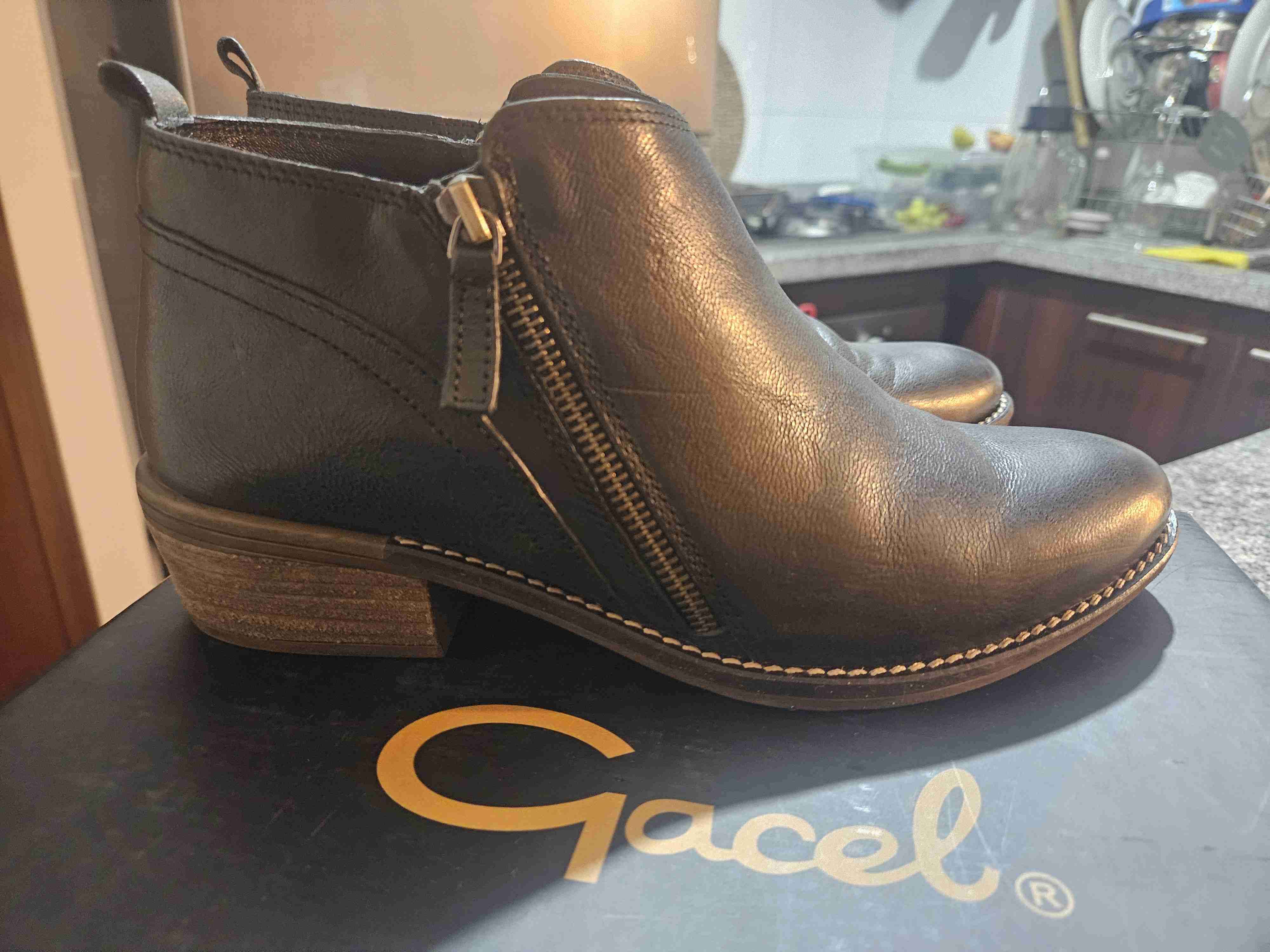 Botines de cuero negro Gacel - miniatura 3