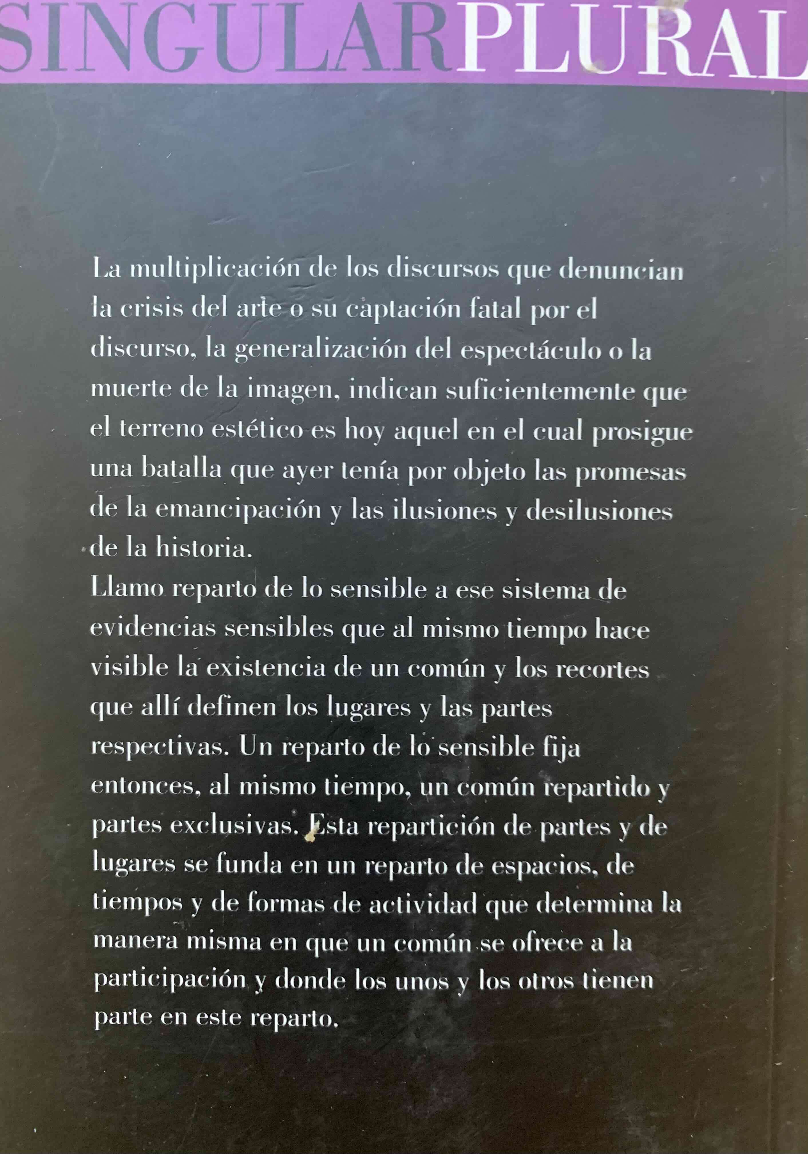 Libro 'El reparto de lo sensible' - miniatura 2