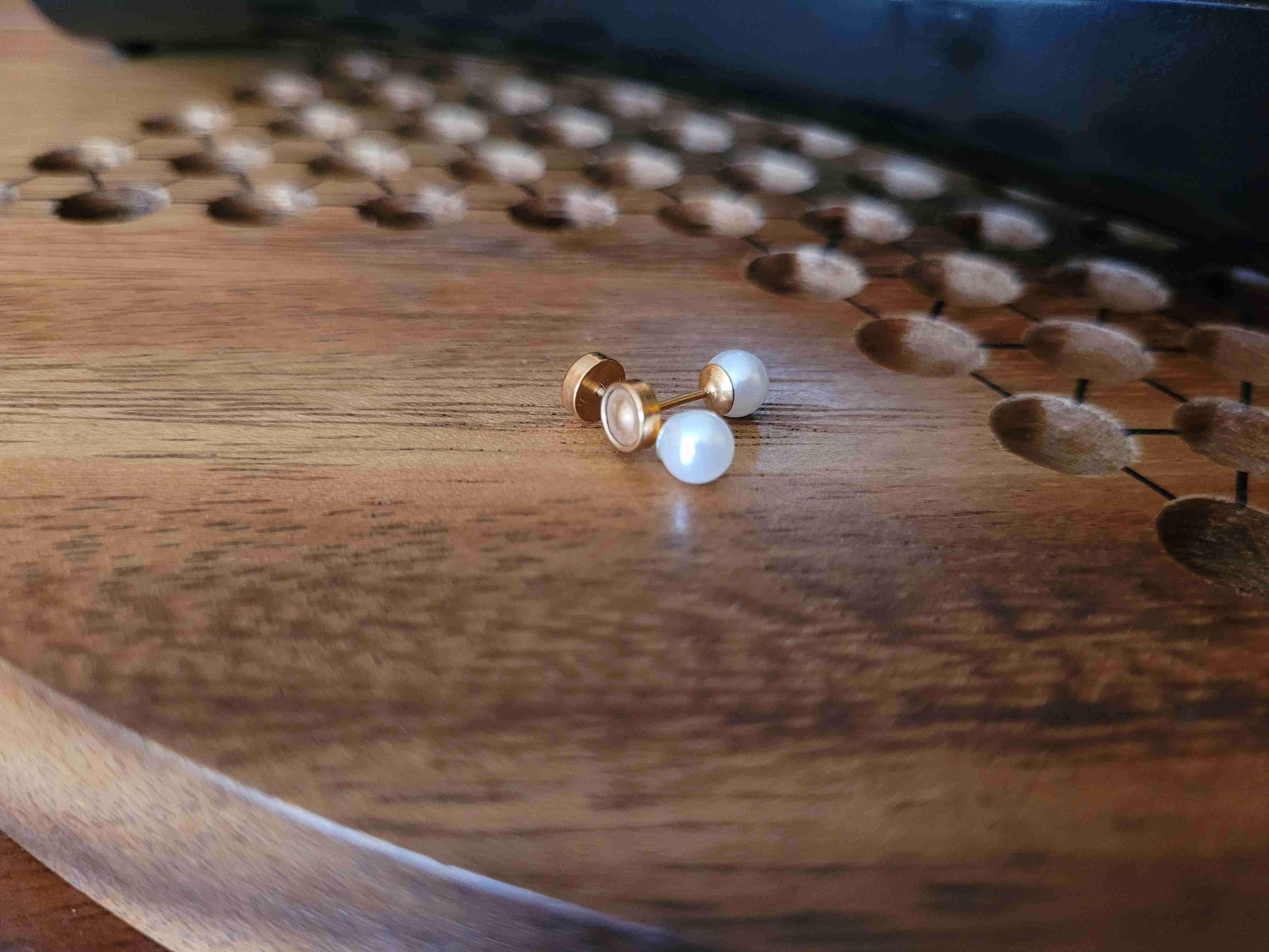 Aros abridores de oro y perla - miniatura 2