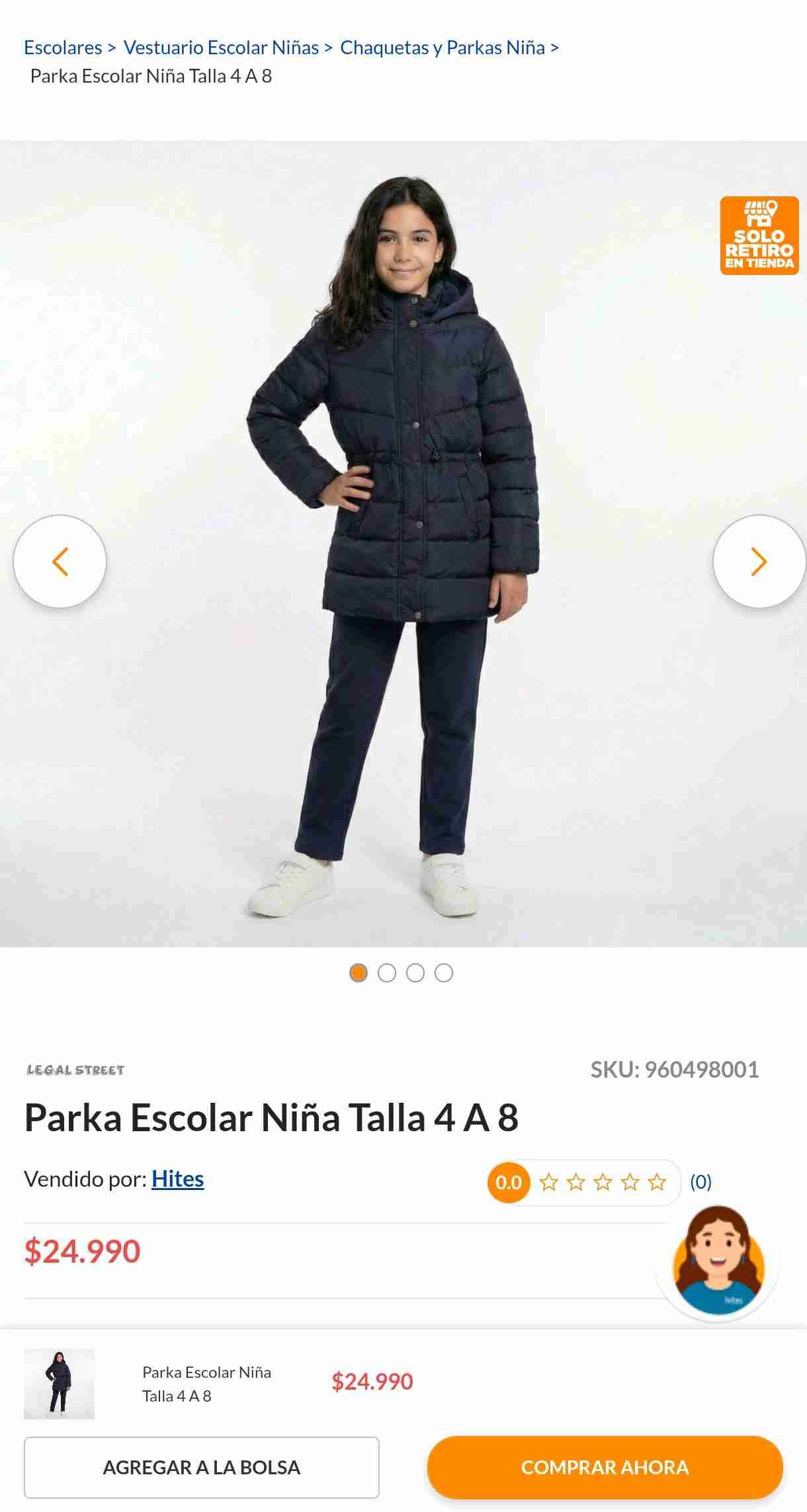Casaca niña talla 6 - miniatura 2