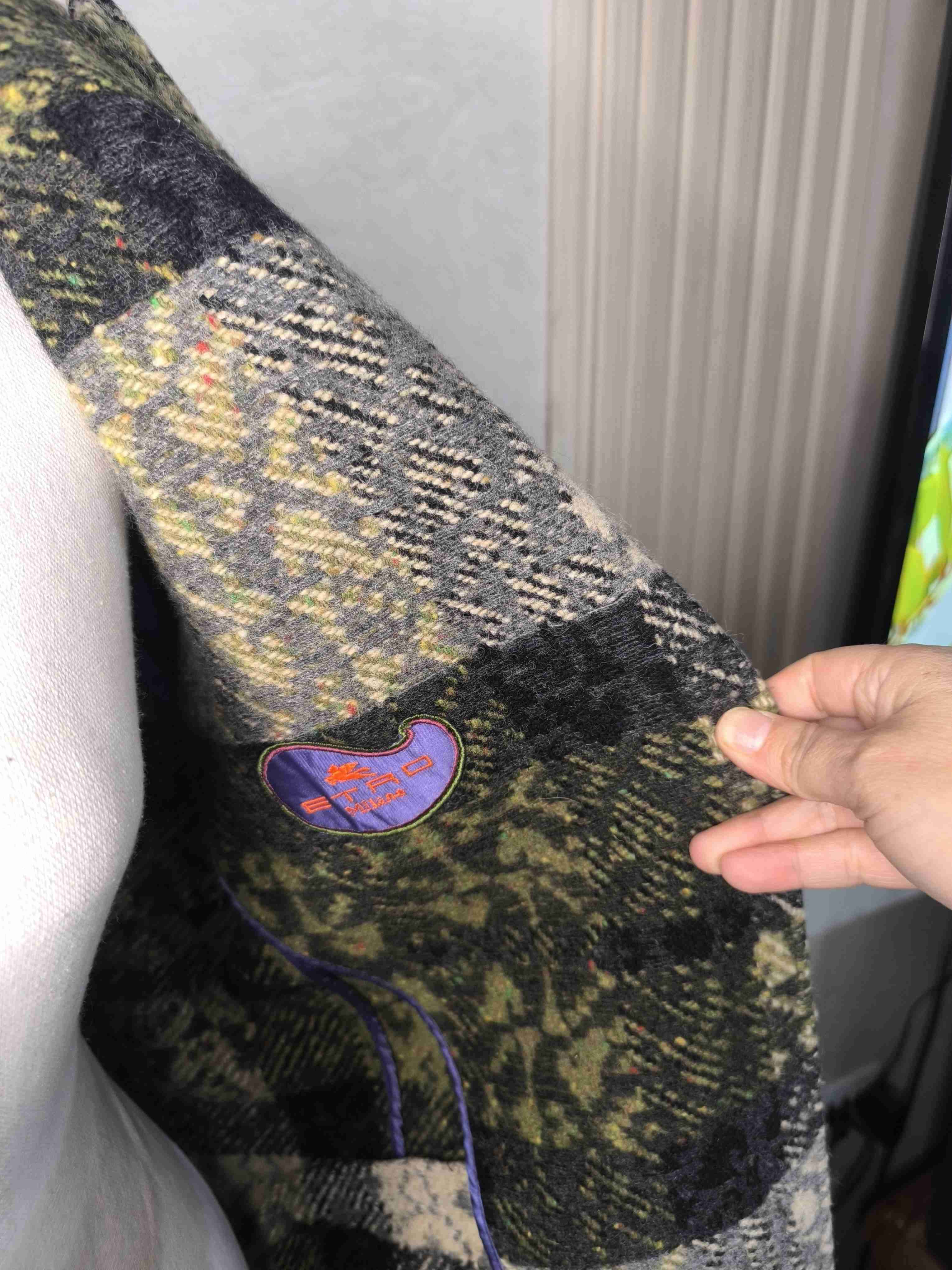 Abrigo largo de cuadros estampado - miniatura 3