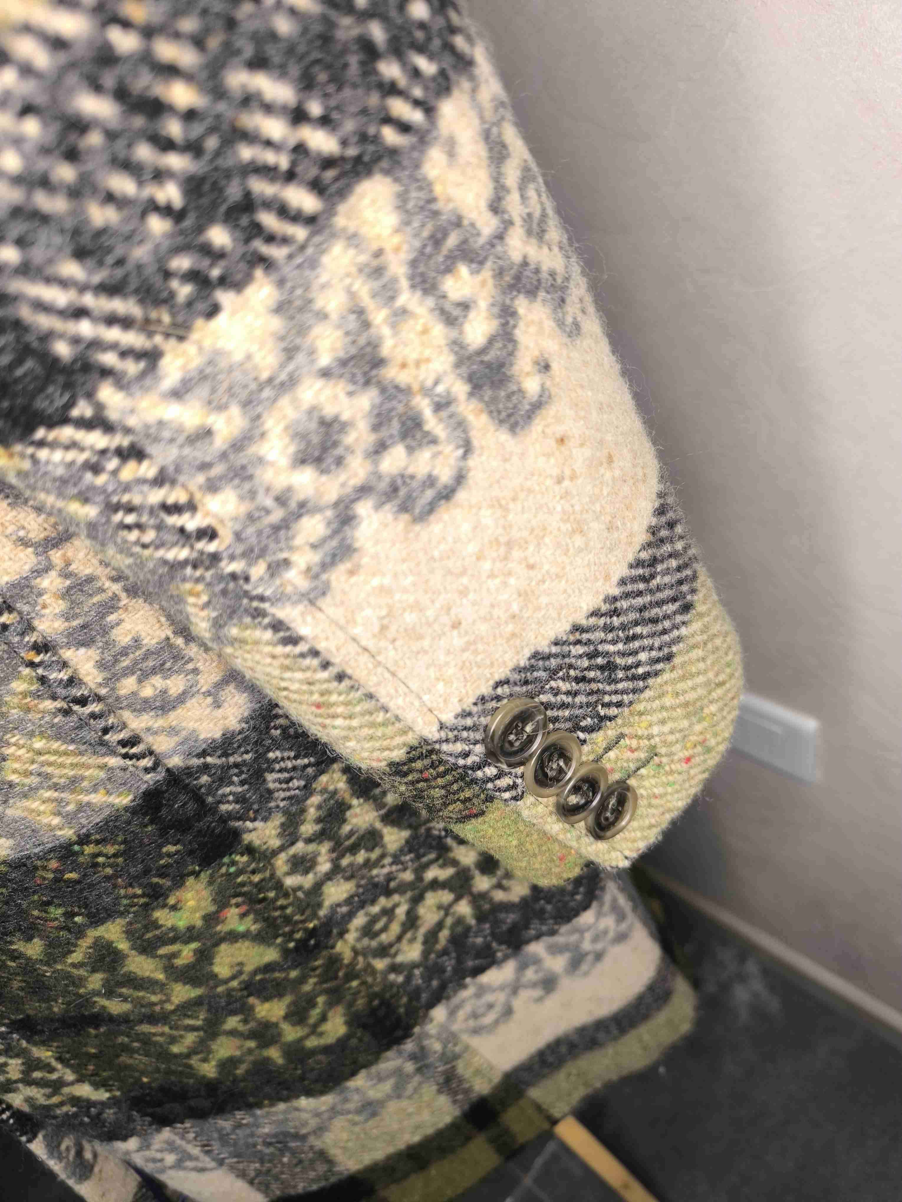 Abrigo largo de cuadros estampado - miniatura 5