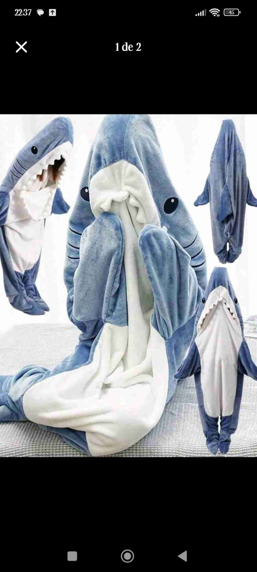 Pijama entero tiburón adulto - miniatura 1