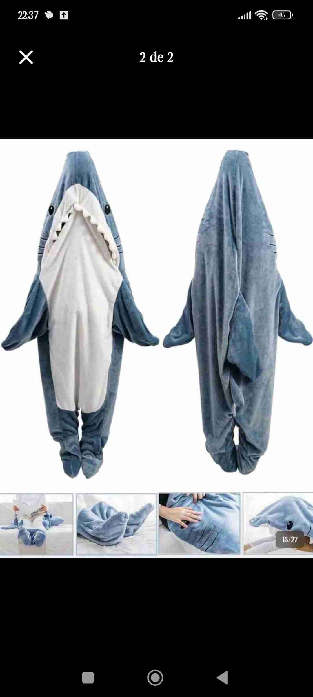 Pijama entero tiburón adulto - miniatura 2